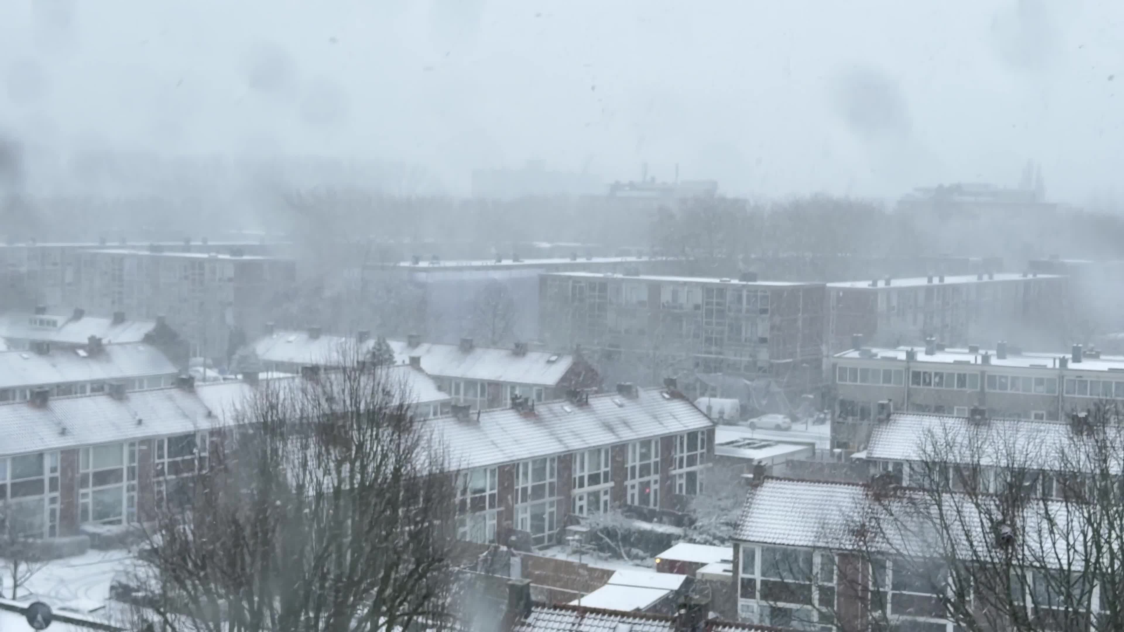 Winter Snowfall Affects the Netherlands