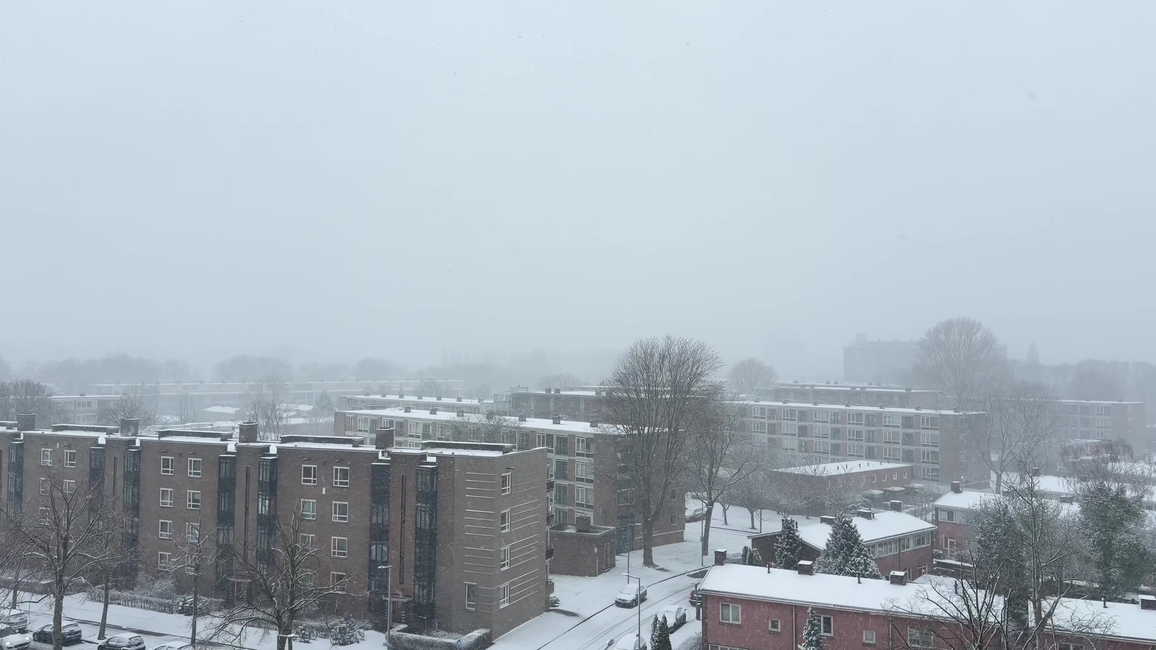 Winter Snowfall Affects the Netherlands