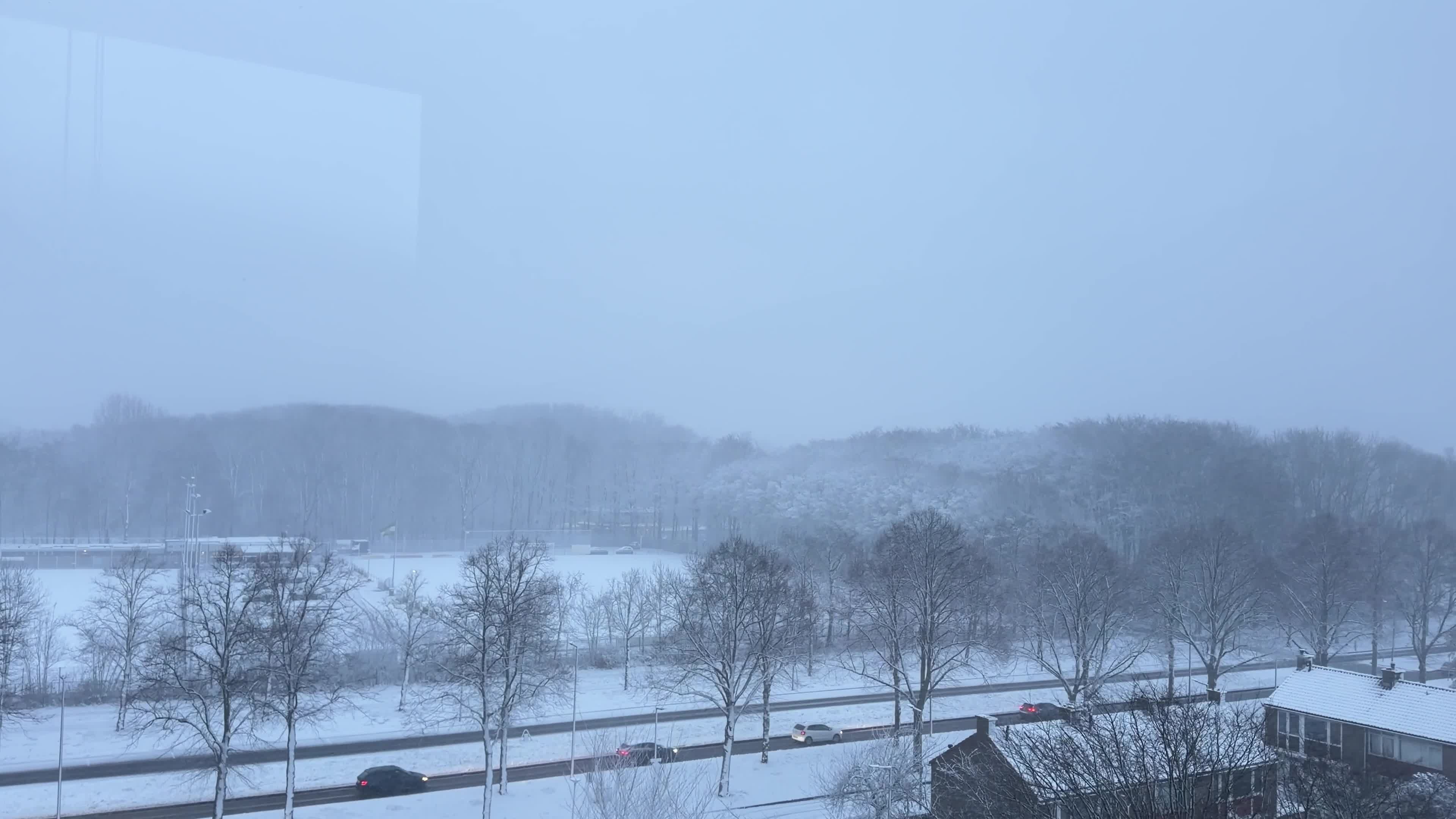 Winter Snowfall Affects the Netherlands