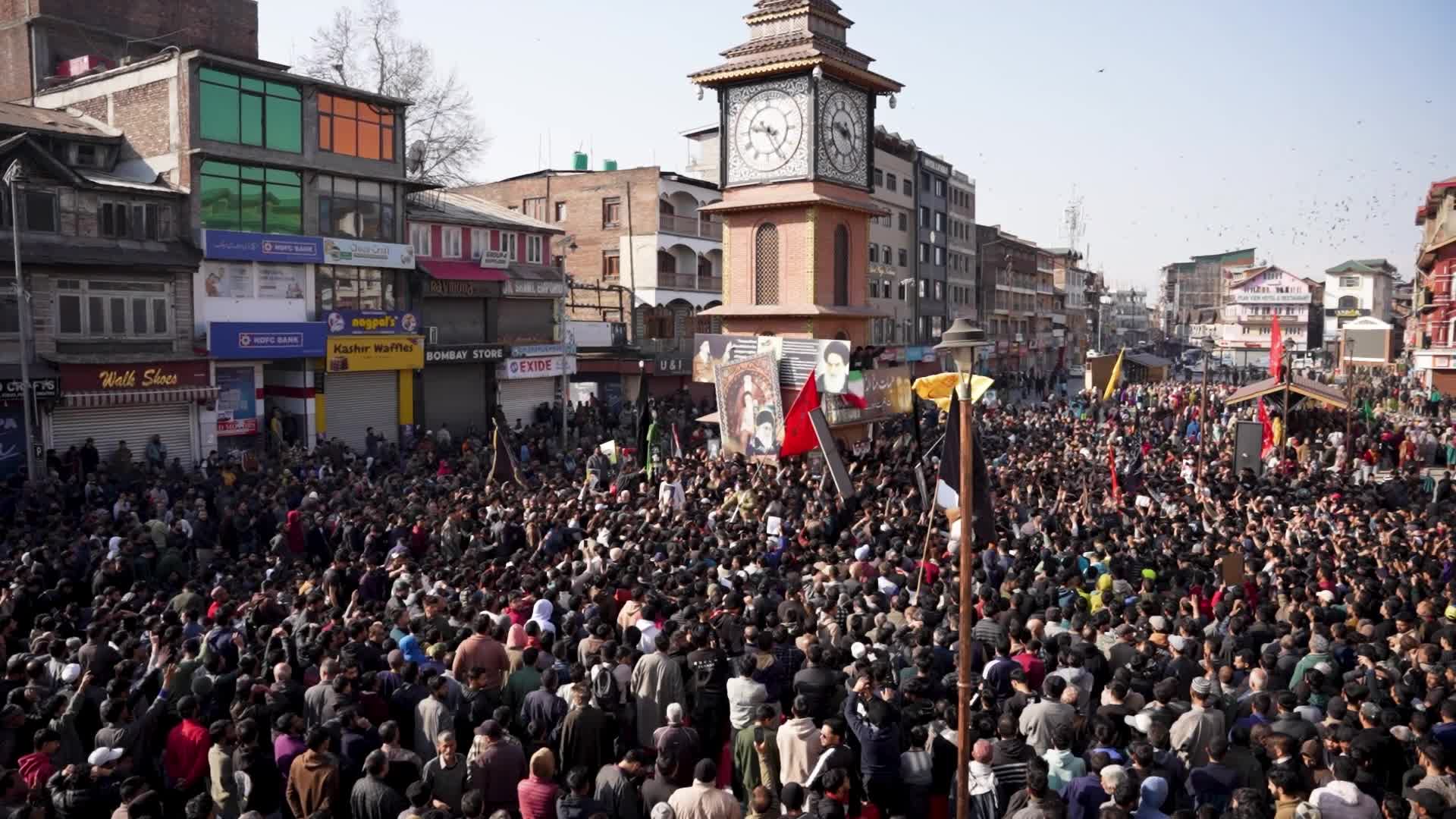 Massive Protests Erupt Across Kashmir After assassination of Iran’s Supreme Leader Ayatollah Khamenei
