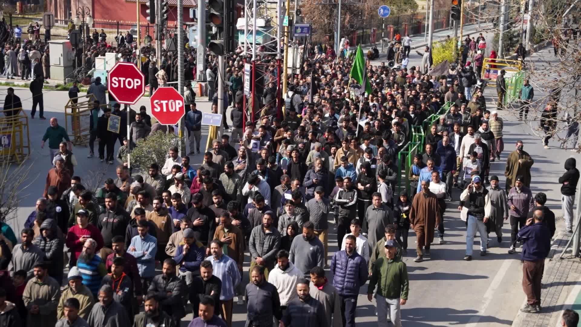 Massive Protests Erupt Across Kashmir After assassination of Iran’s Supreme Leader Ayatollah Khamenei