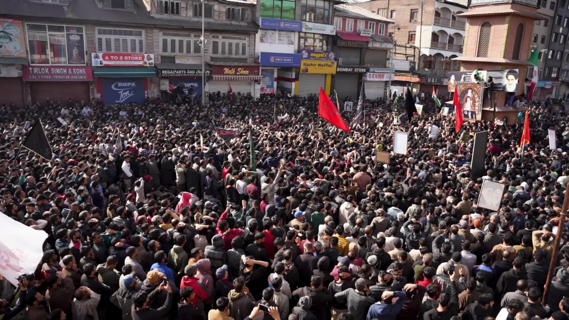 Massive Protests Erupt Across Kashmir After assassination of Iran’s Supreme Leader Ayatollah Khamenei