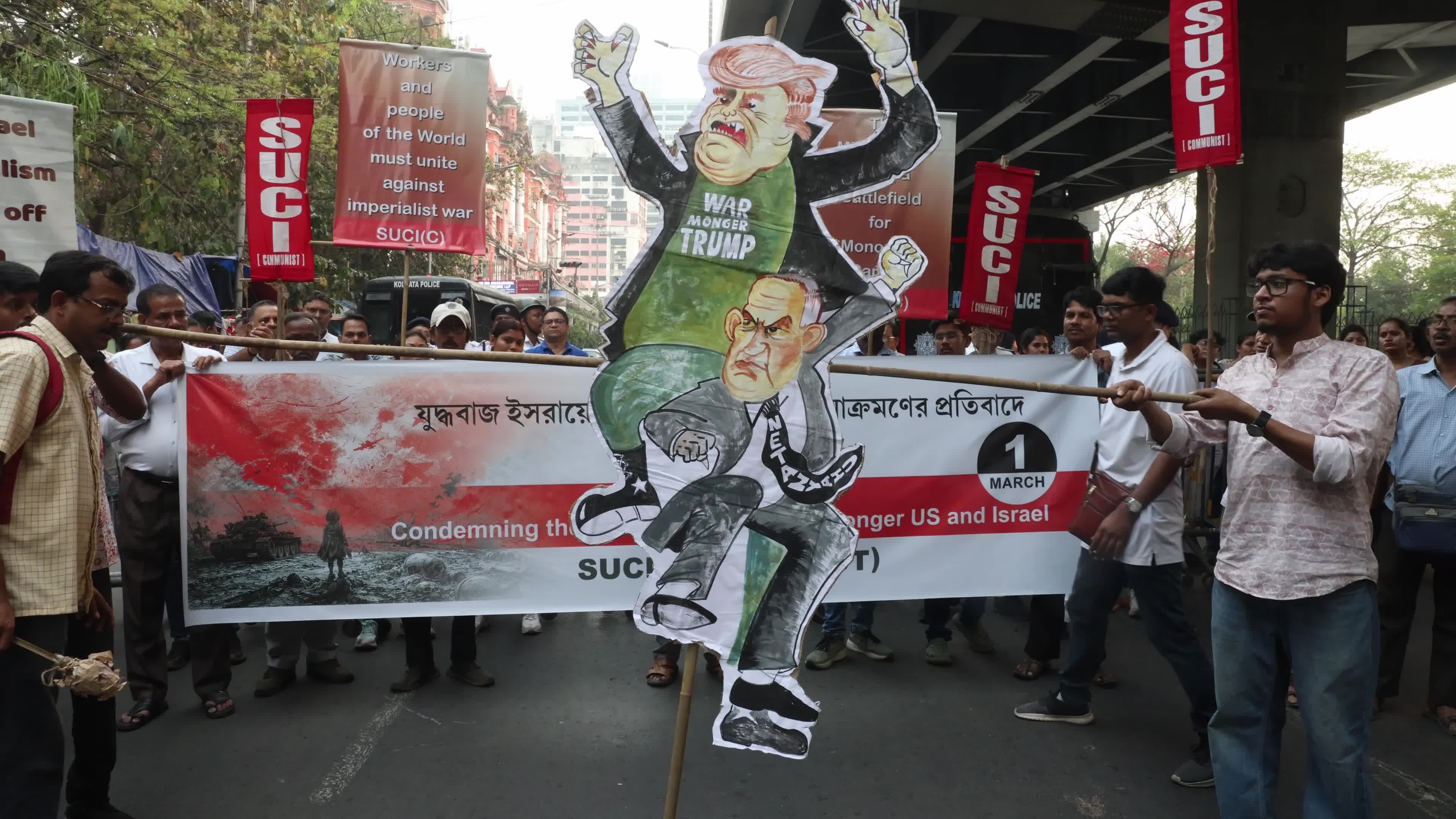 Protest March Against Killing Of Iranian Supreme Leader in Kolkata, India