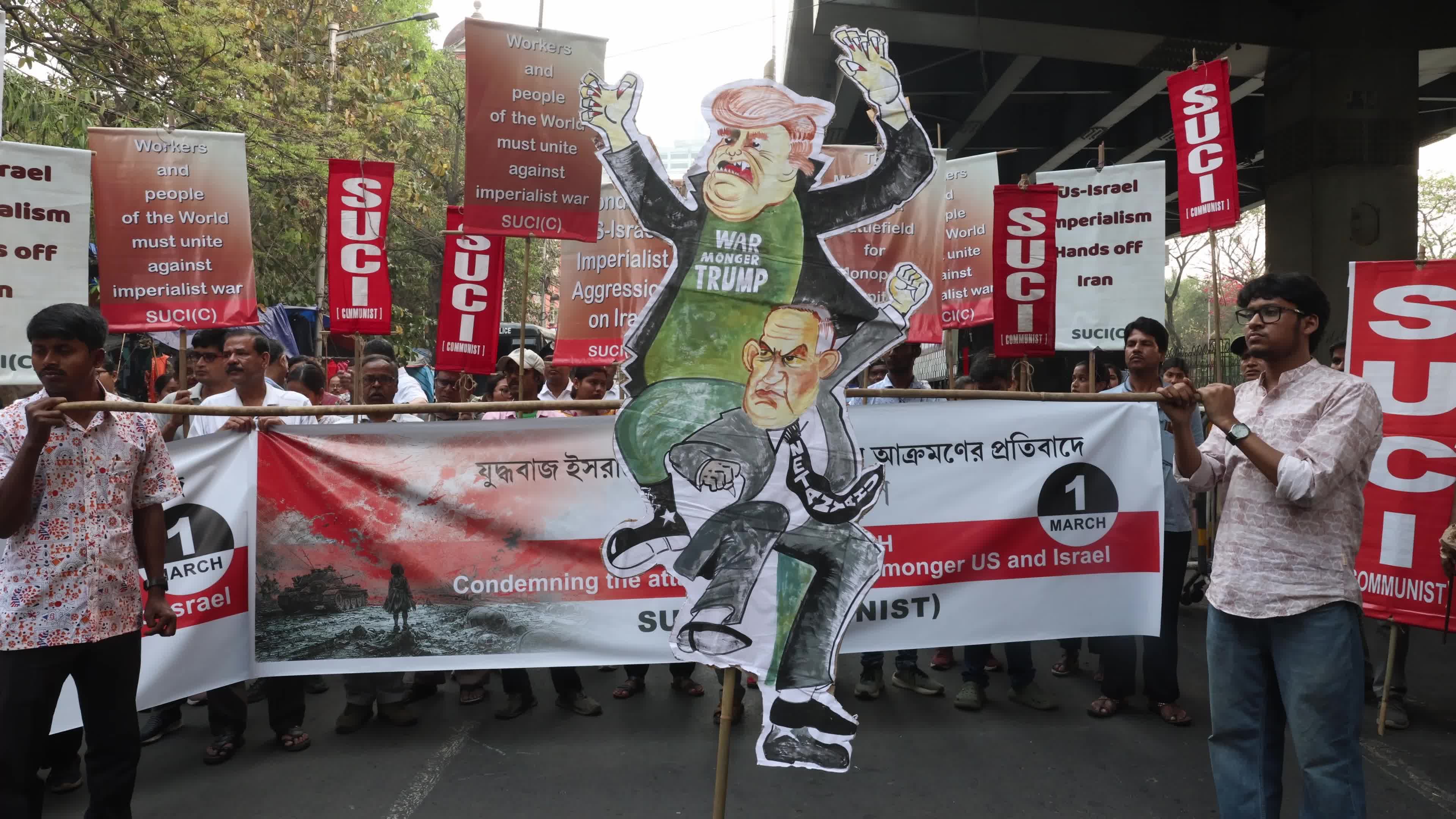 Protest March Against Killing Of Iranian Supreme Leader in Kolkata, India