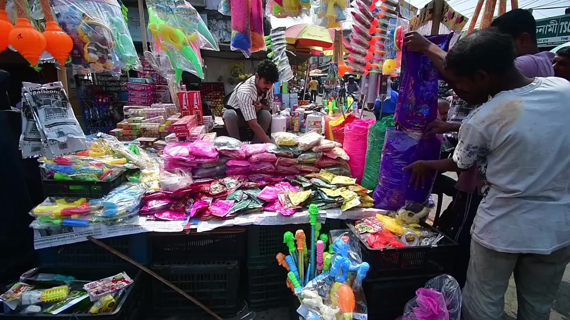 Holi Market In Assam, India