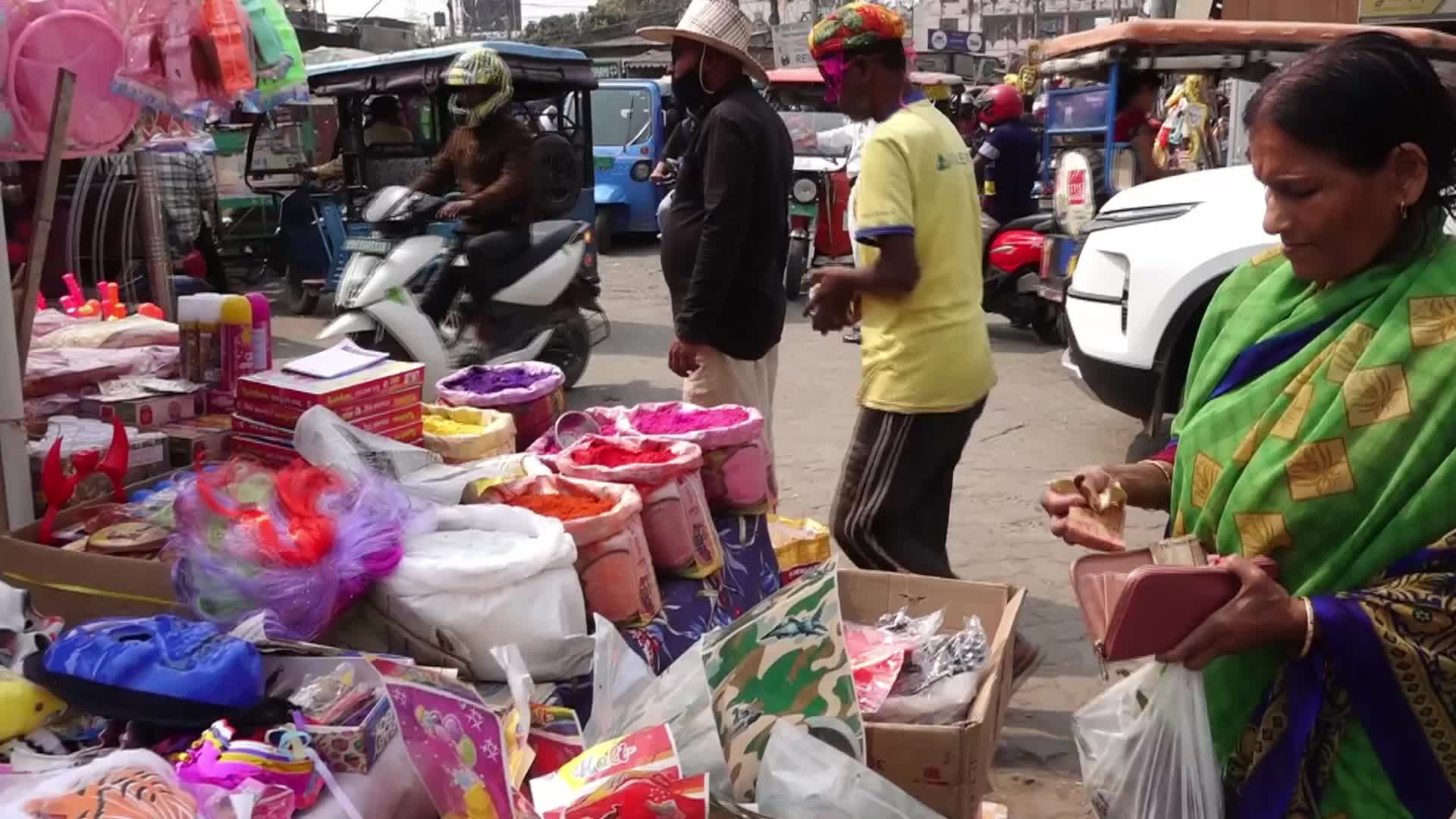 Holi Market In Assam, India