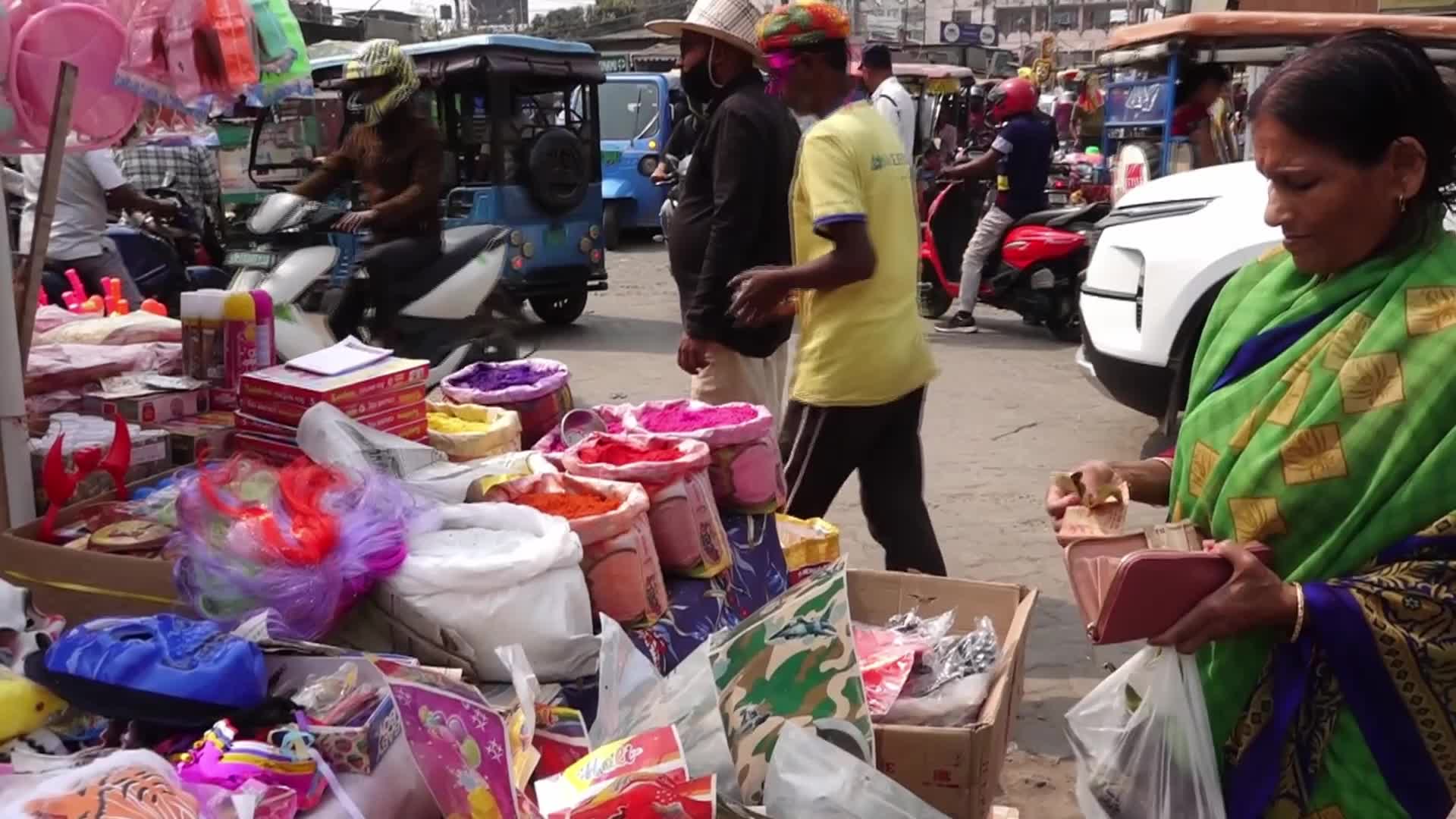 Holi Market In Assam, India