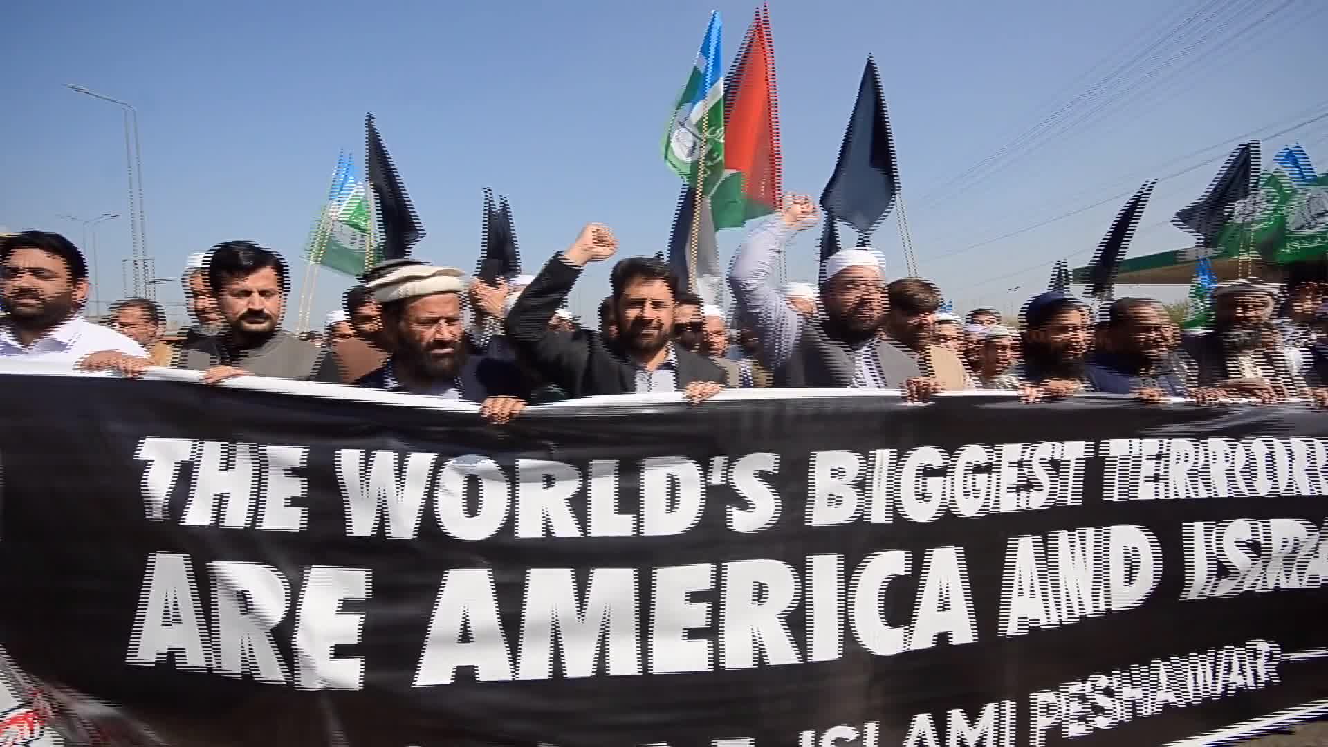 Jamaat-e-Islami supporters protest in Peshawar against the joint US-Israeli attacks on Iran - 03/02/2026