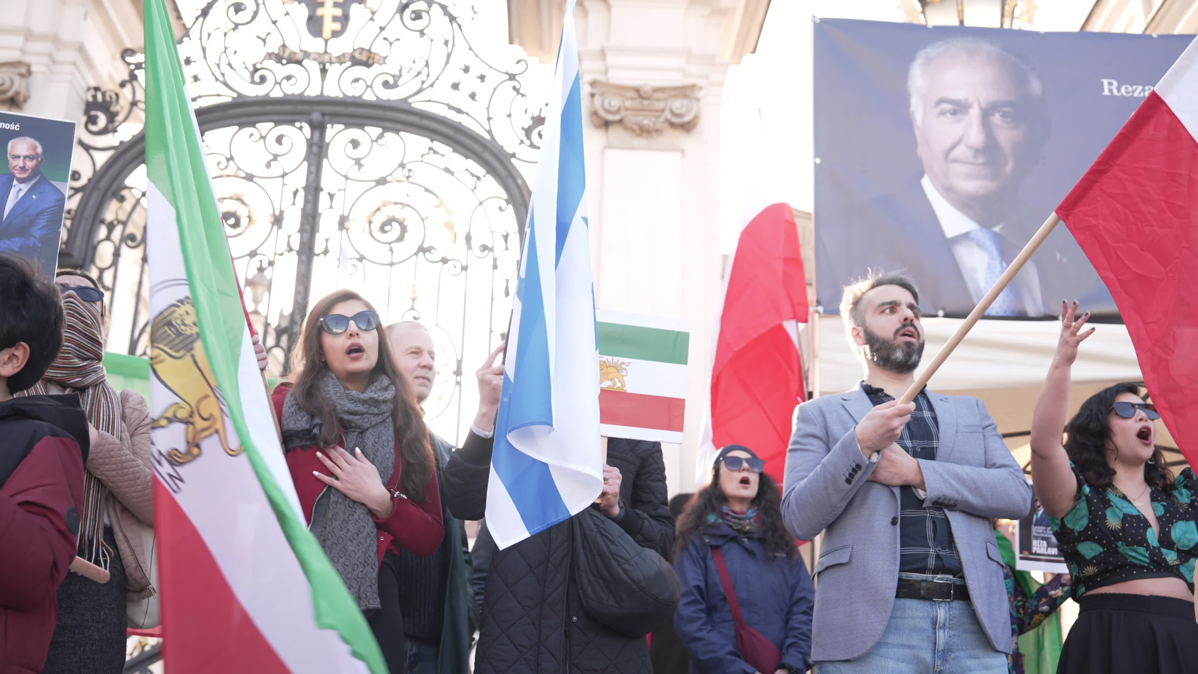 Iranian pro-monarchist rally in Warsaw