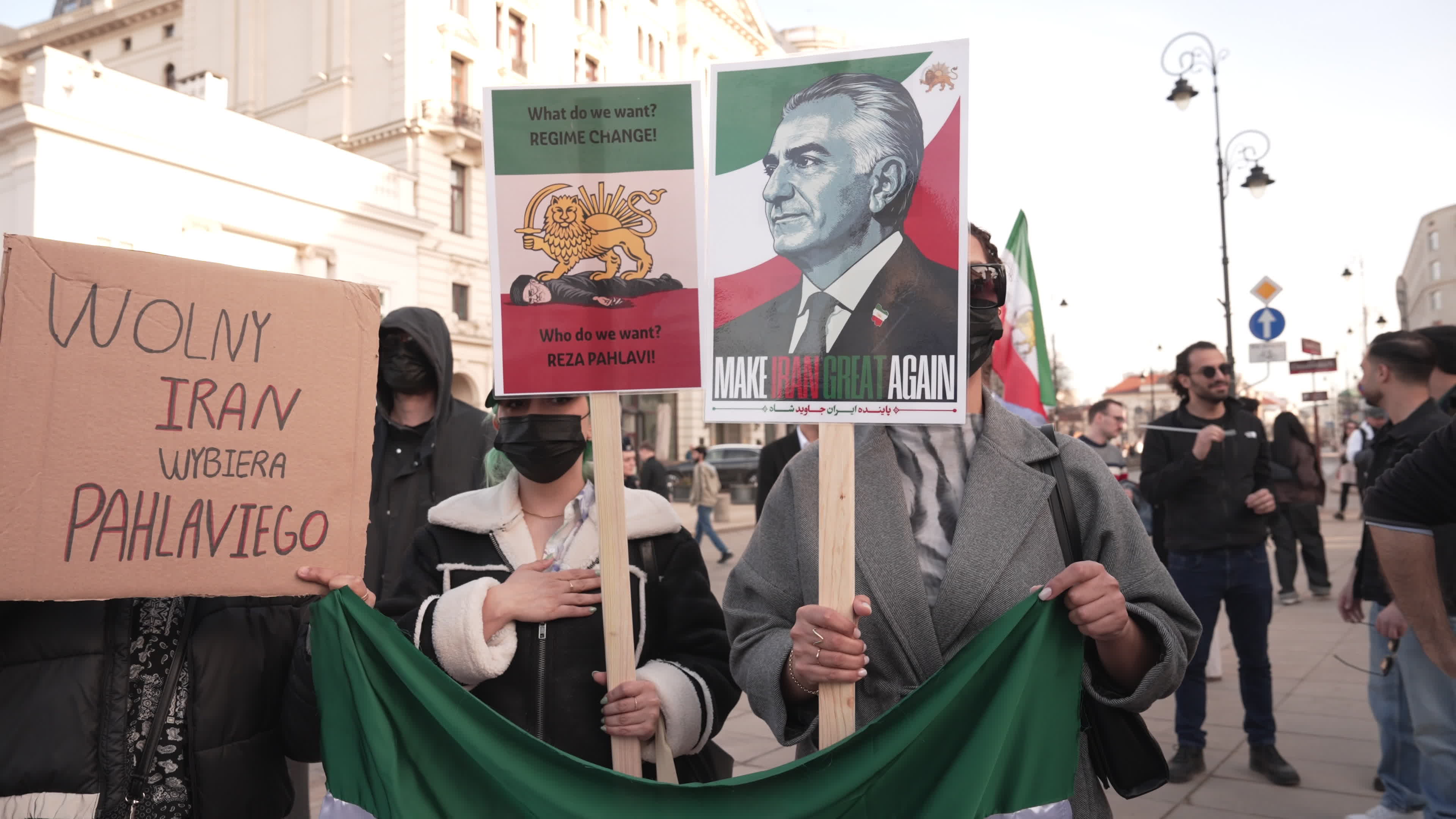 Iranian pro-monarchist rally in Warsaw