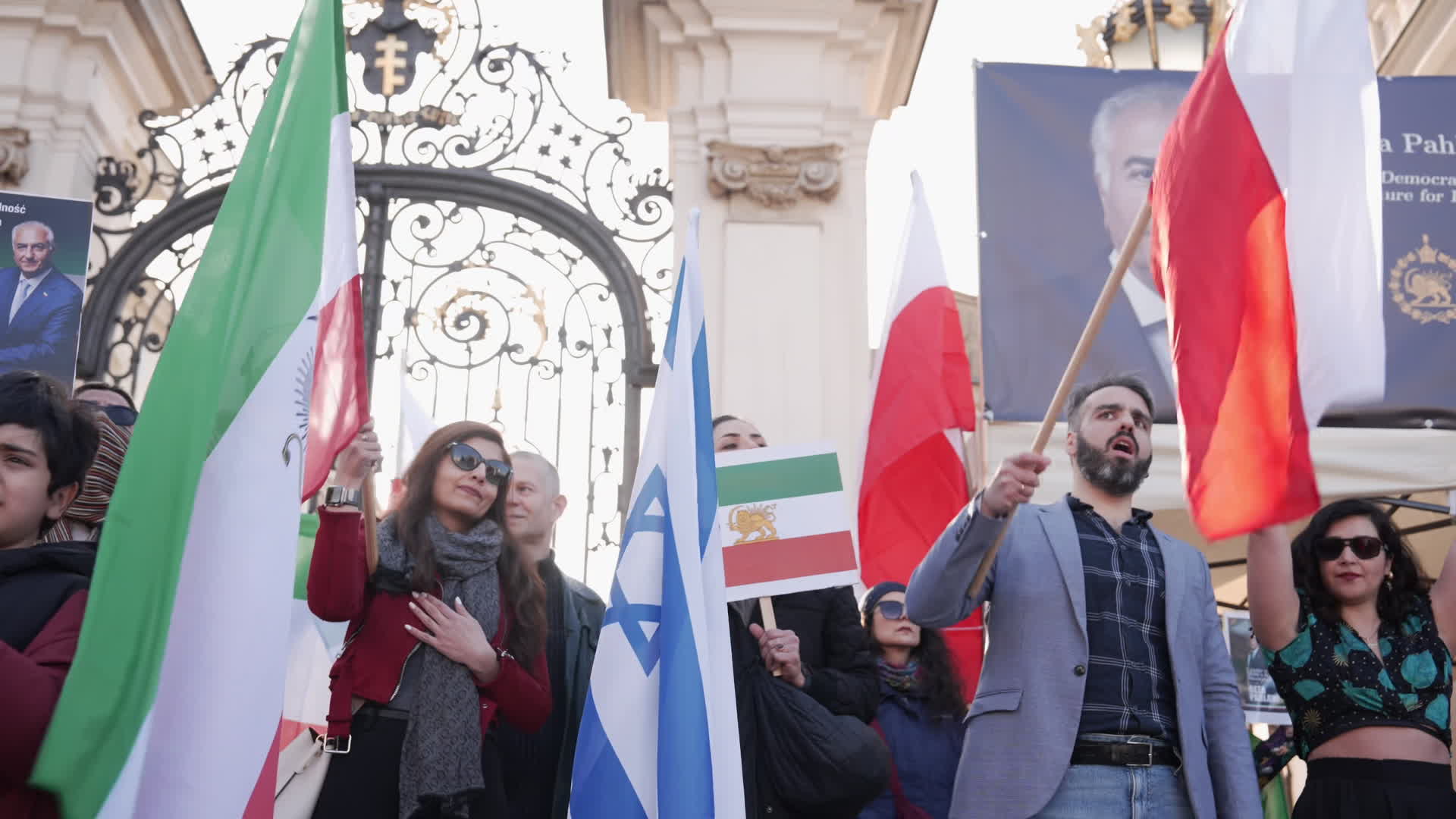 Iranian pro-monarchist rally in Warsaw