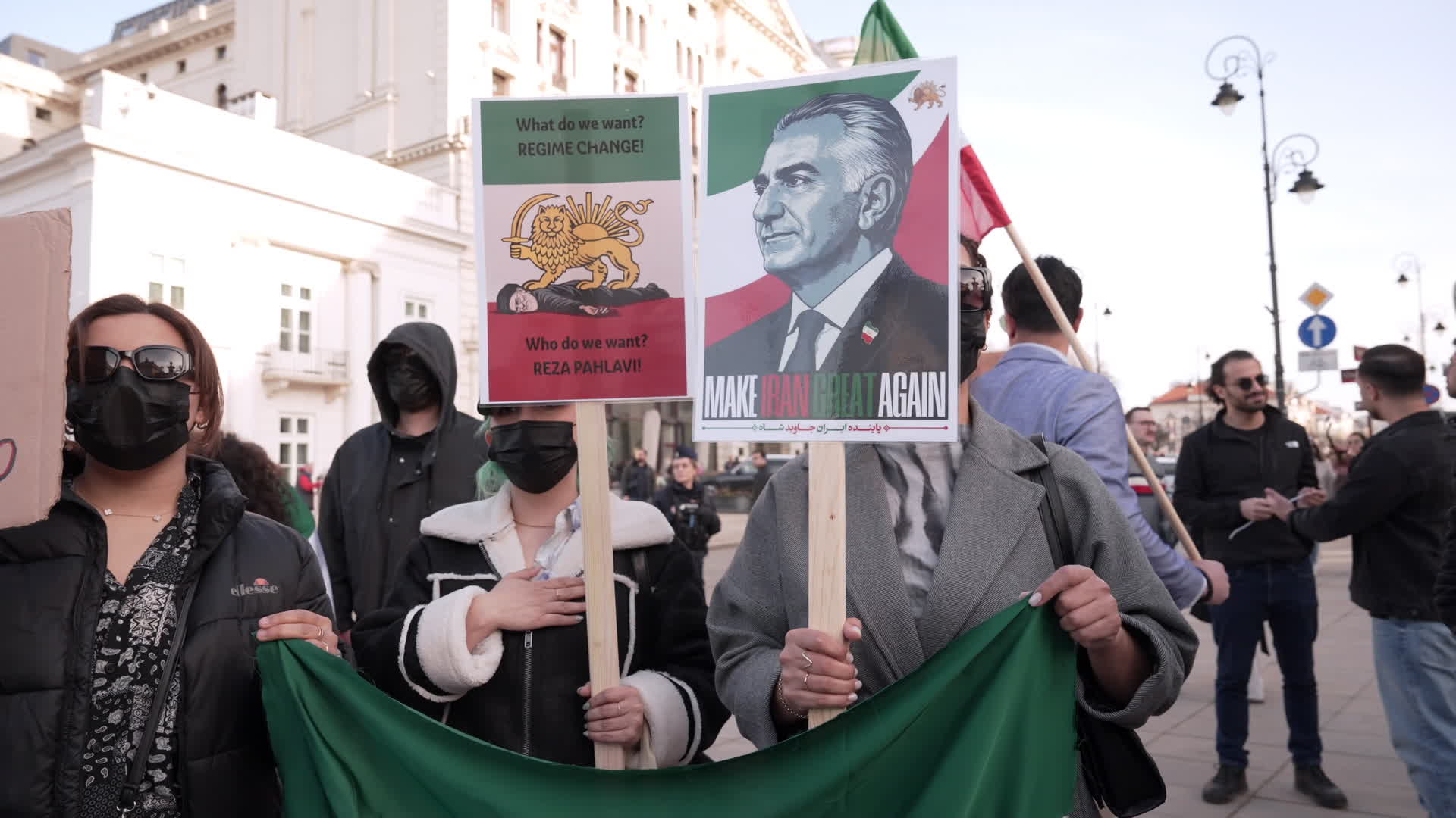Iranian pro-monarchist rally in Warsaw