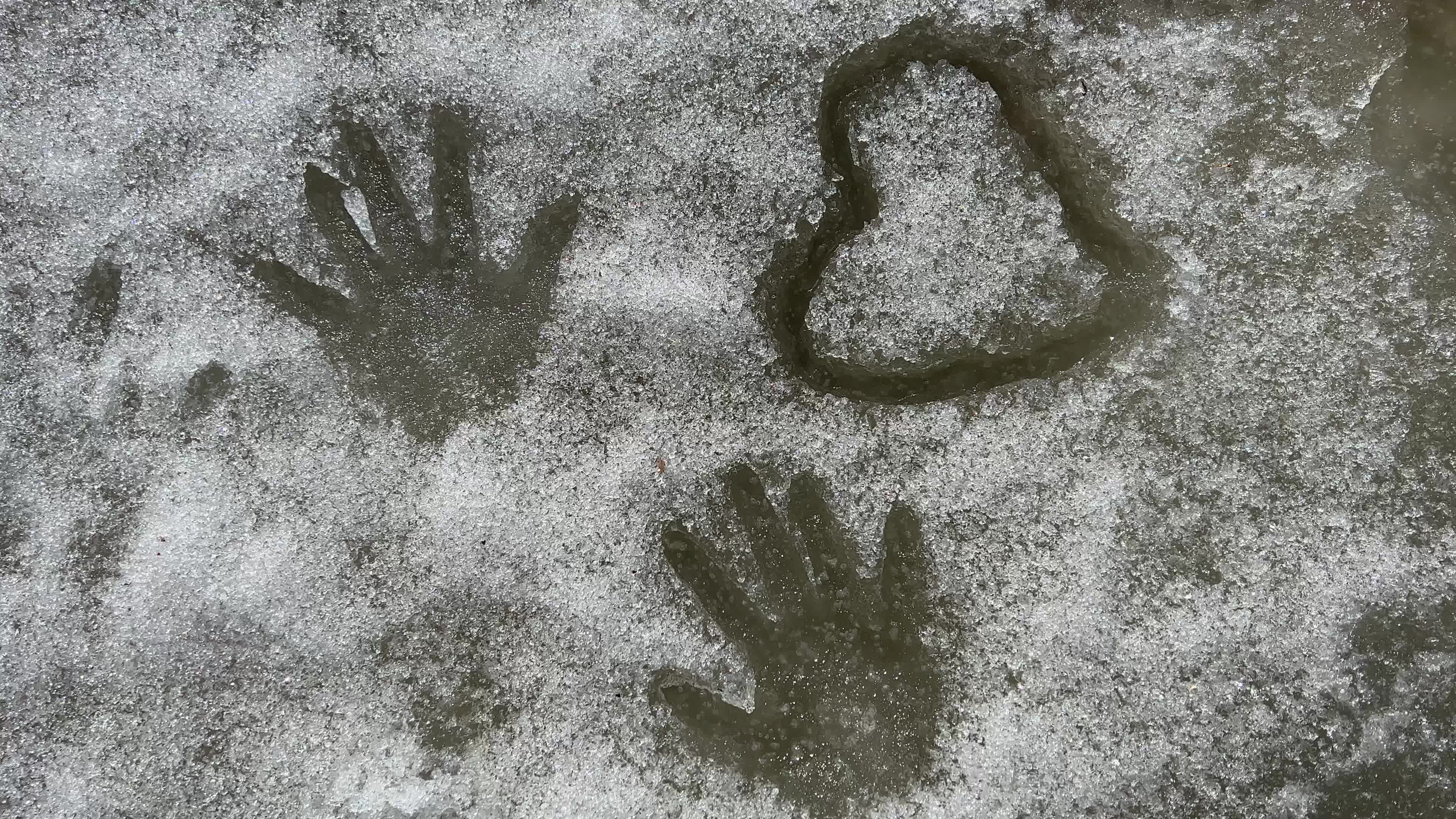 Snow begins to melt during warm weather in Toronto