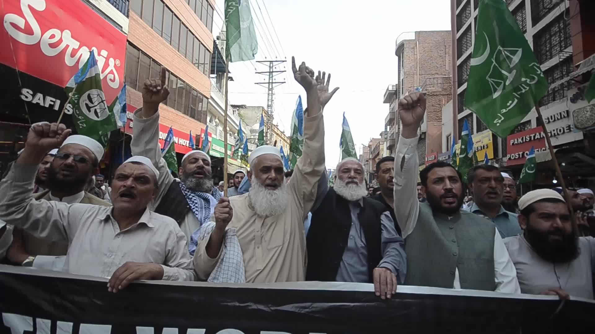 Protest in Peshawar against the joint US-Israeli attacks on Iran
