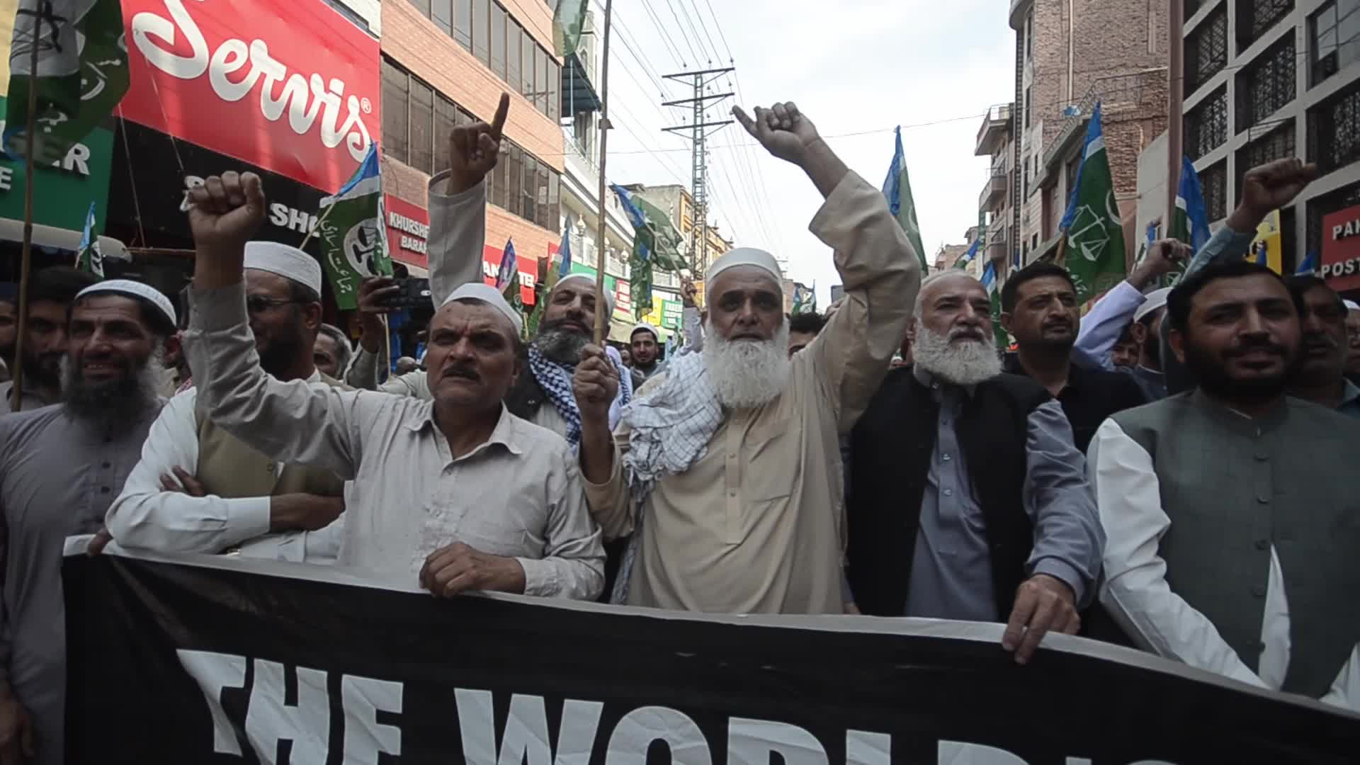 Protest in Peshawar against the joint US-Israeli attacks on Iran