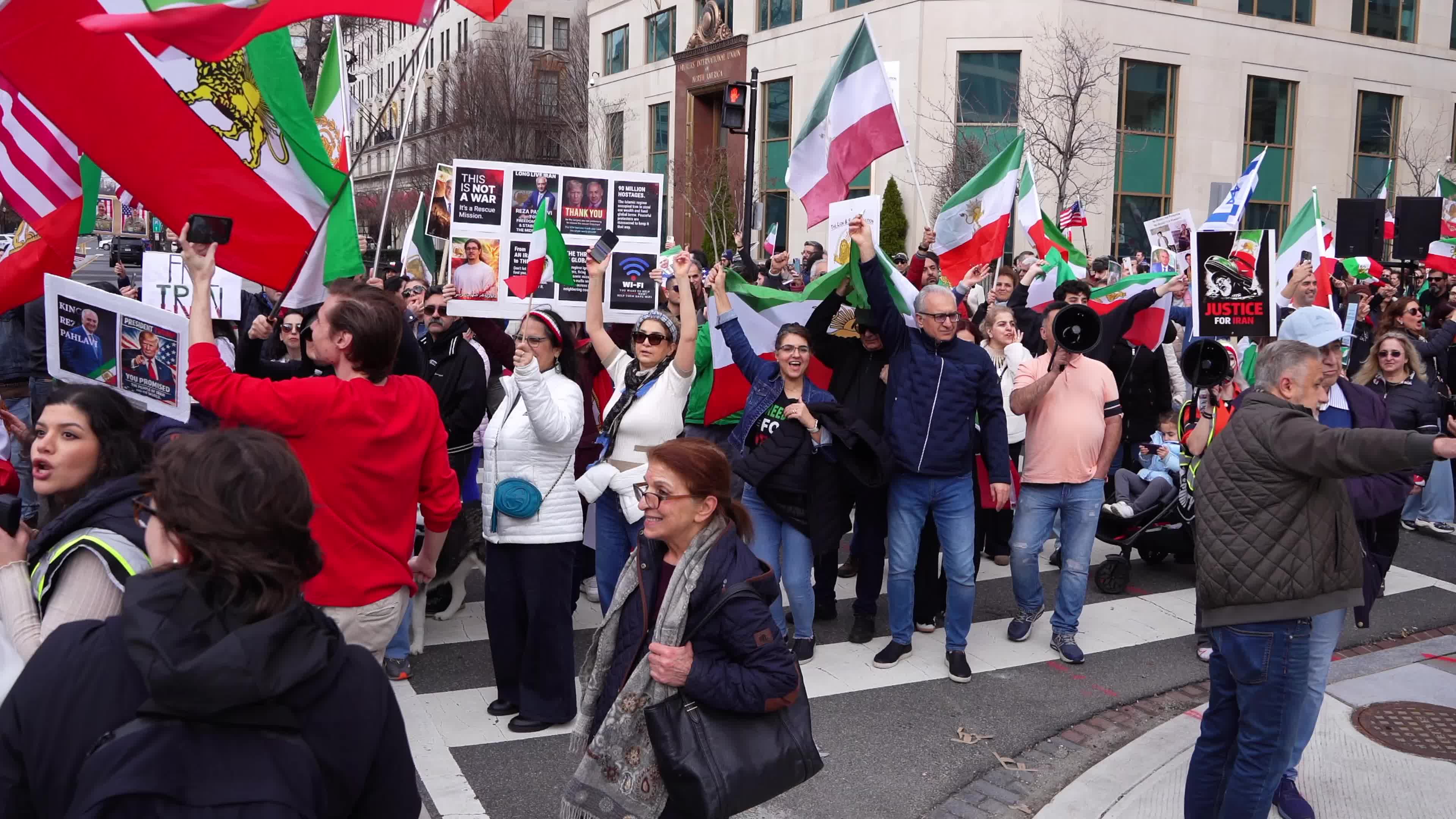 Iranian-Americans participate in a demonstration for International Women’s Day, in Washington, D.C.
