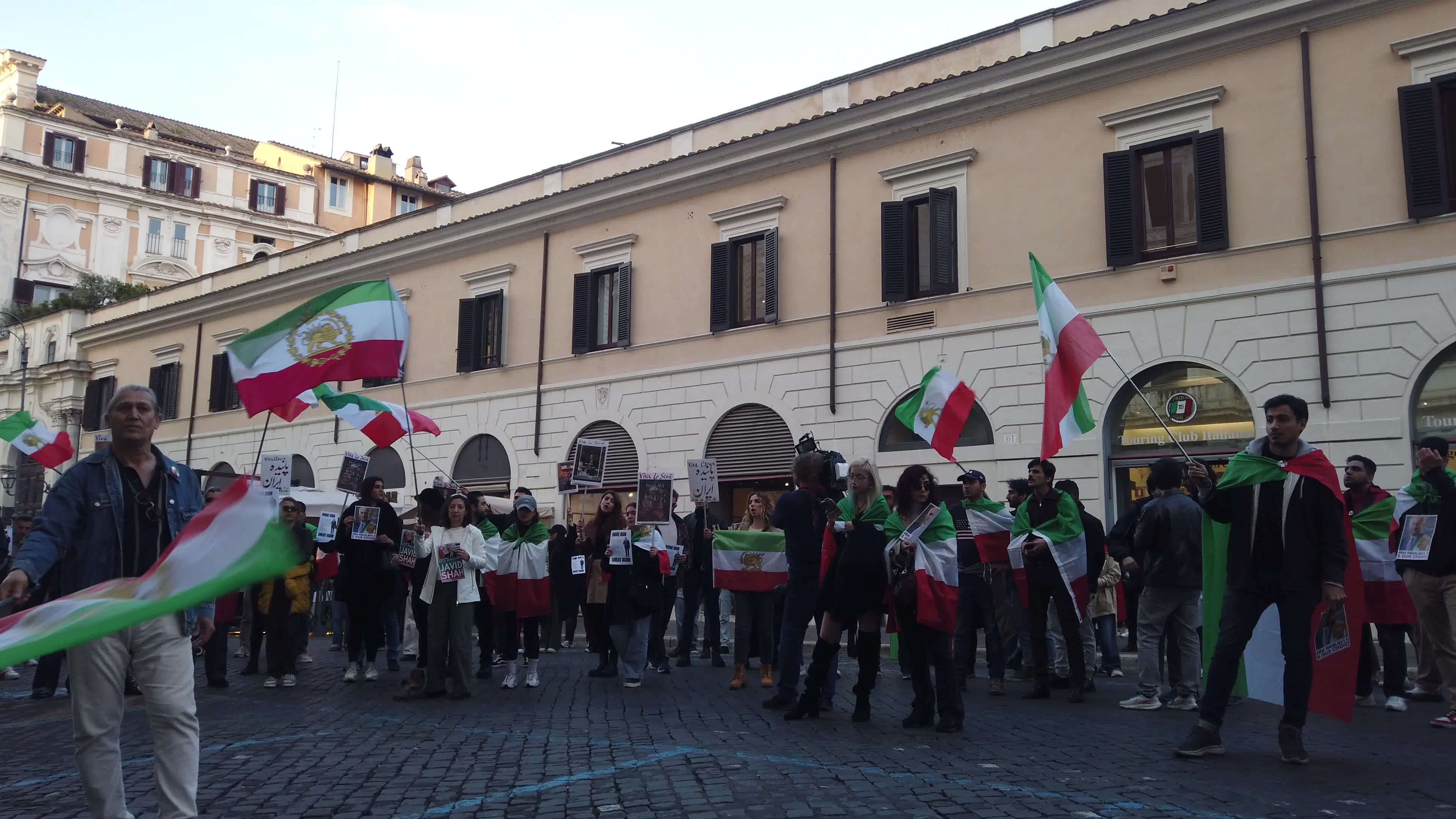 Members Of The Anti-regime Iranian Community In Rome Gather In Piazza Santi Apostoli