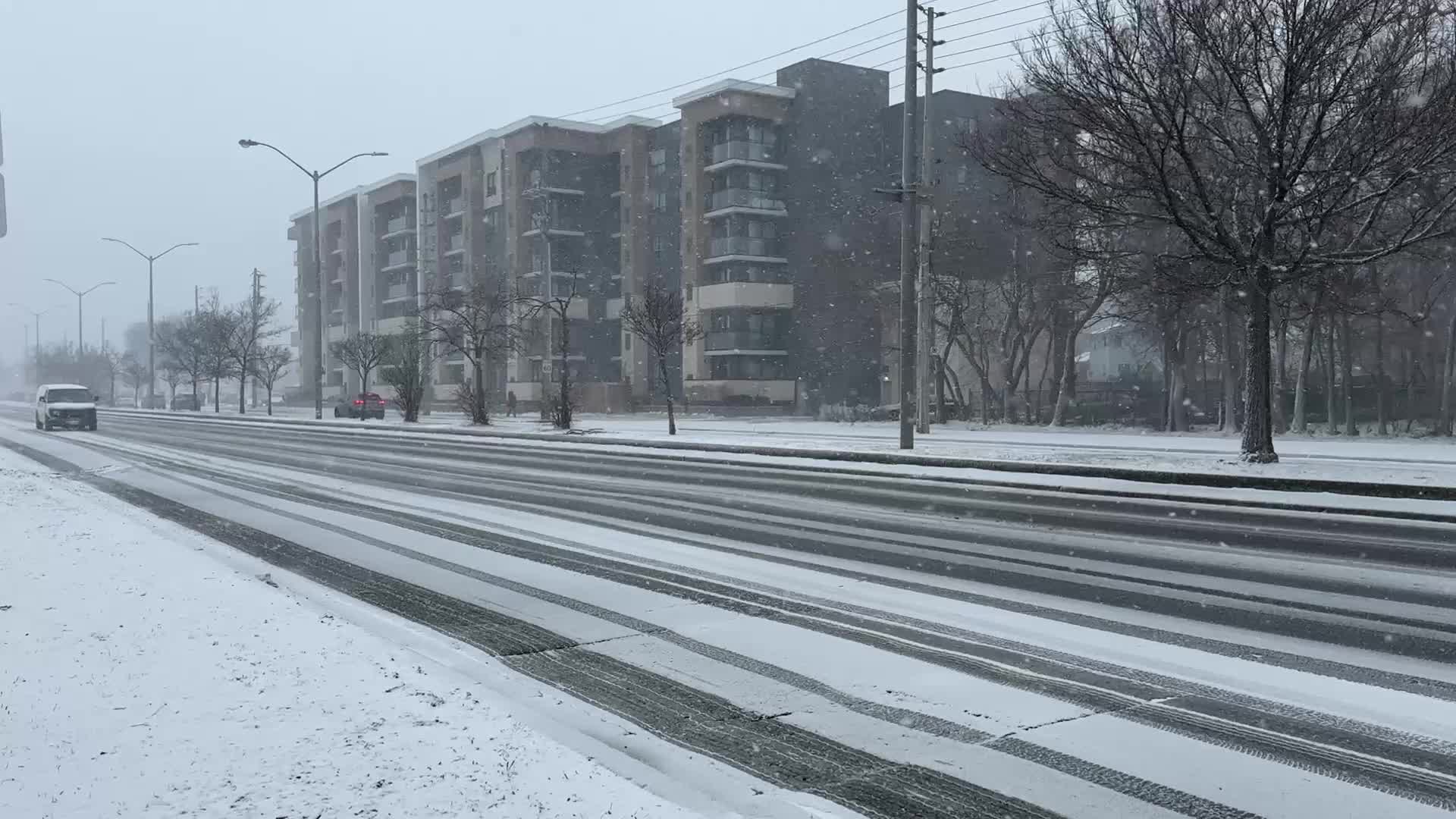Snowfall in Toronto, Canada