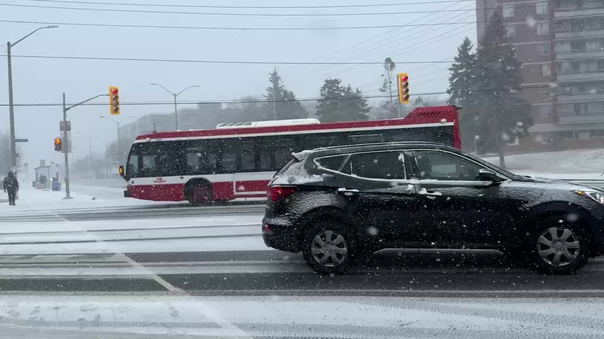 Snowfall in Toronto, Canada