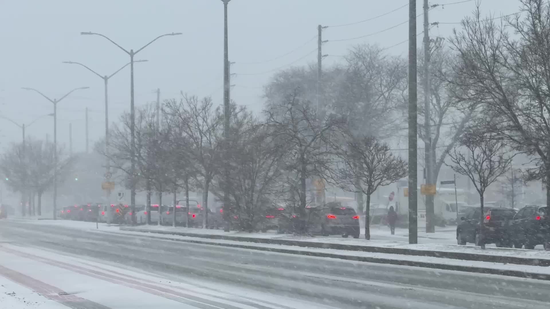 Snowfall in Toronto, Canada
