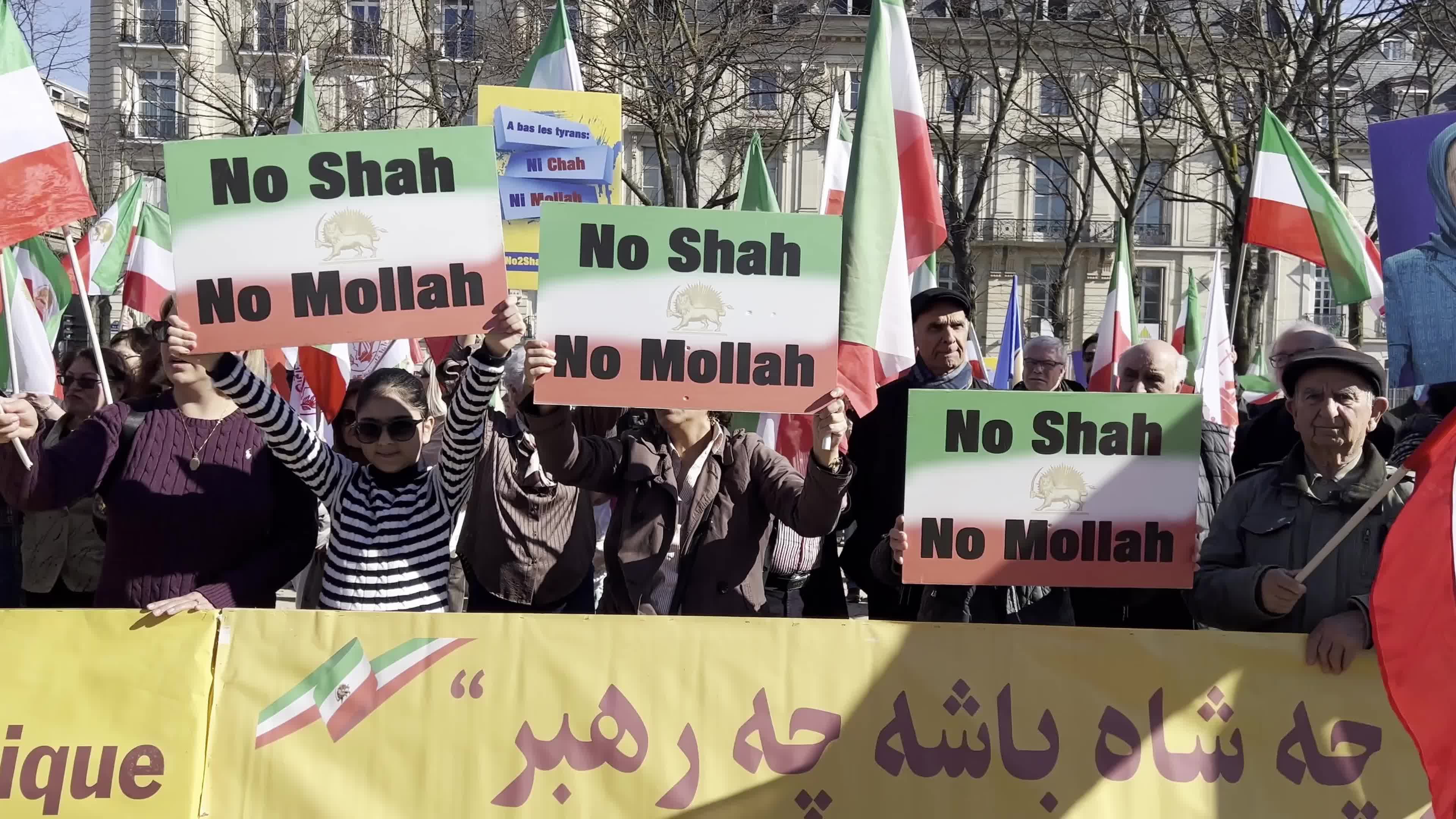 Demonstration organized by members of the Iranian opposition in Paris