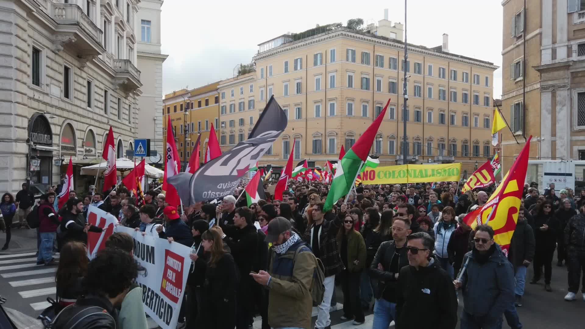 Stop the Giorgia Meloni Government Demonstration In Rome