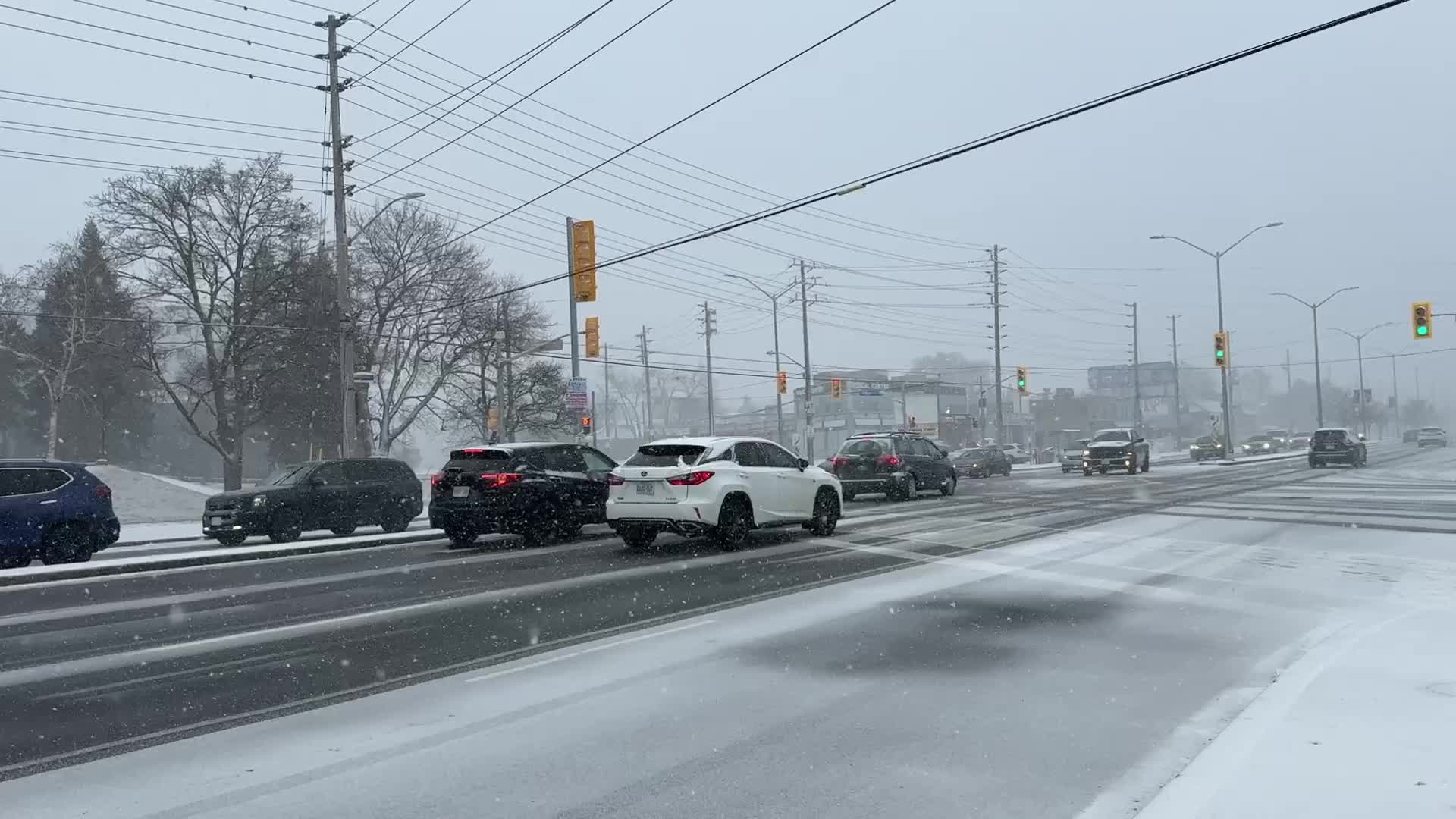 Snowfall in Toronto, Canada