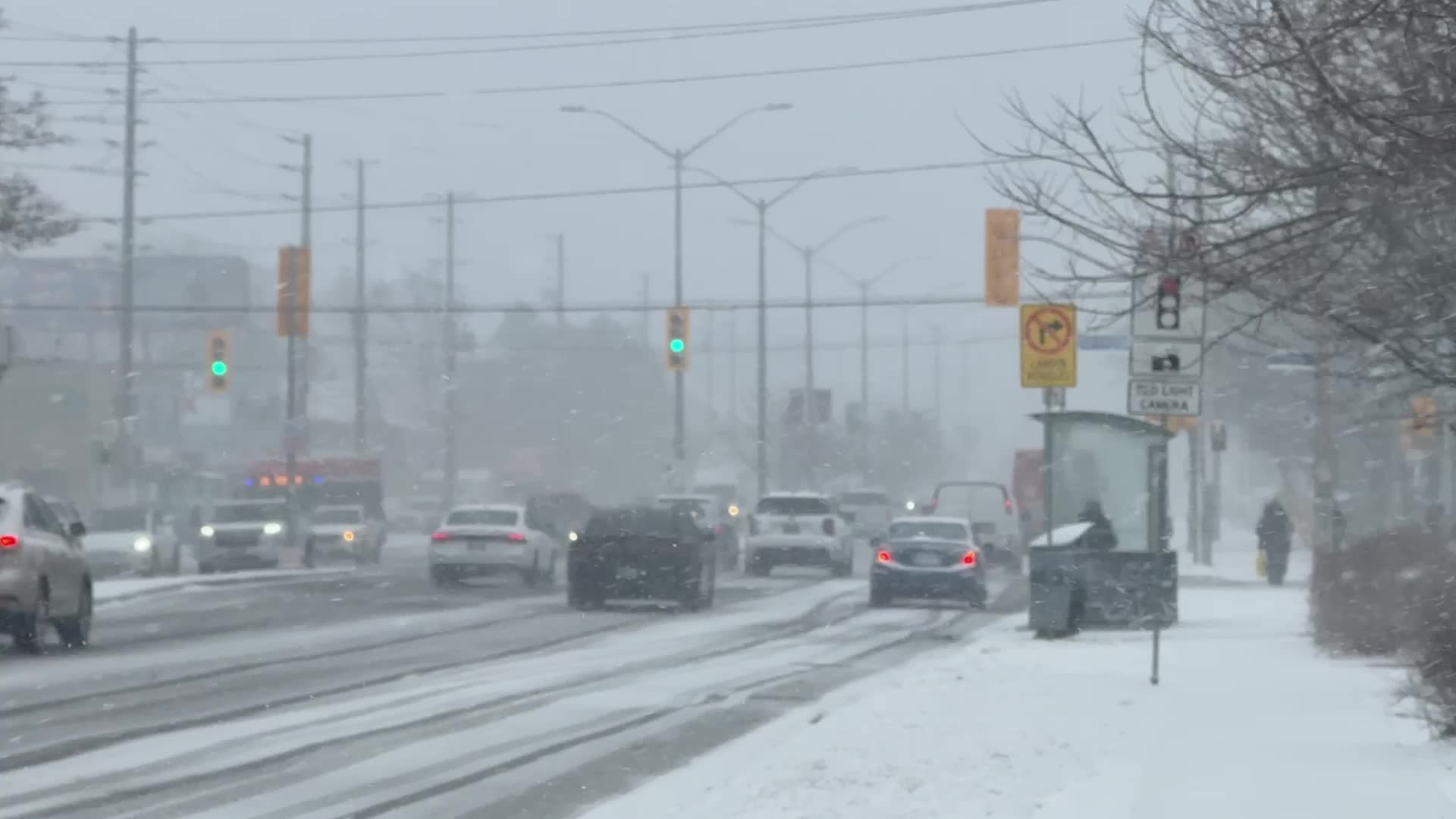 Snowfall in Toronto, Canada