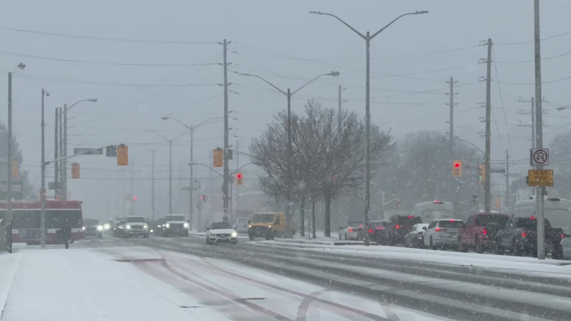 Snowfall in Toronto, Canada