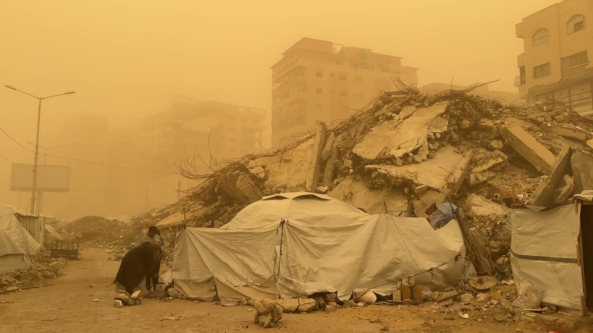 Sand Storm In Gaza, Palestine