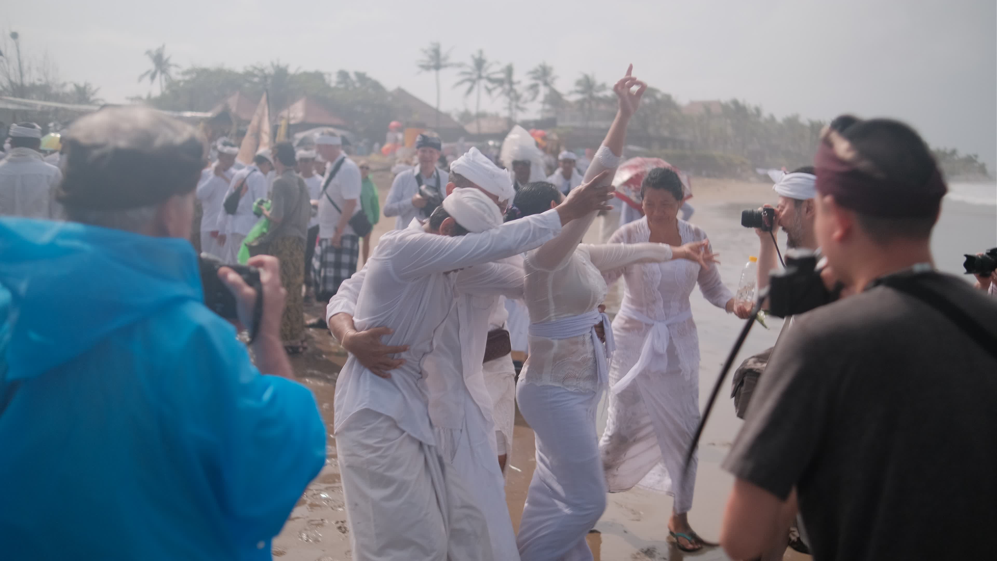 Melasti Ceremony Before Nyepi Day For Hindus On The Island Of Bali, Indonesia.