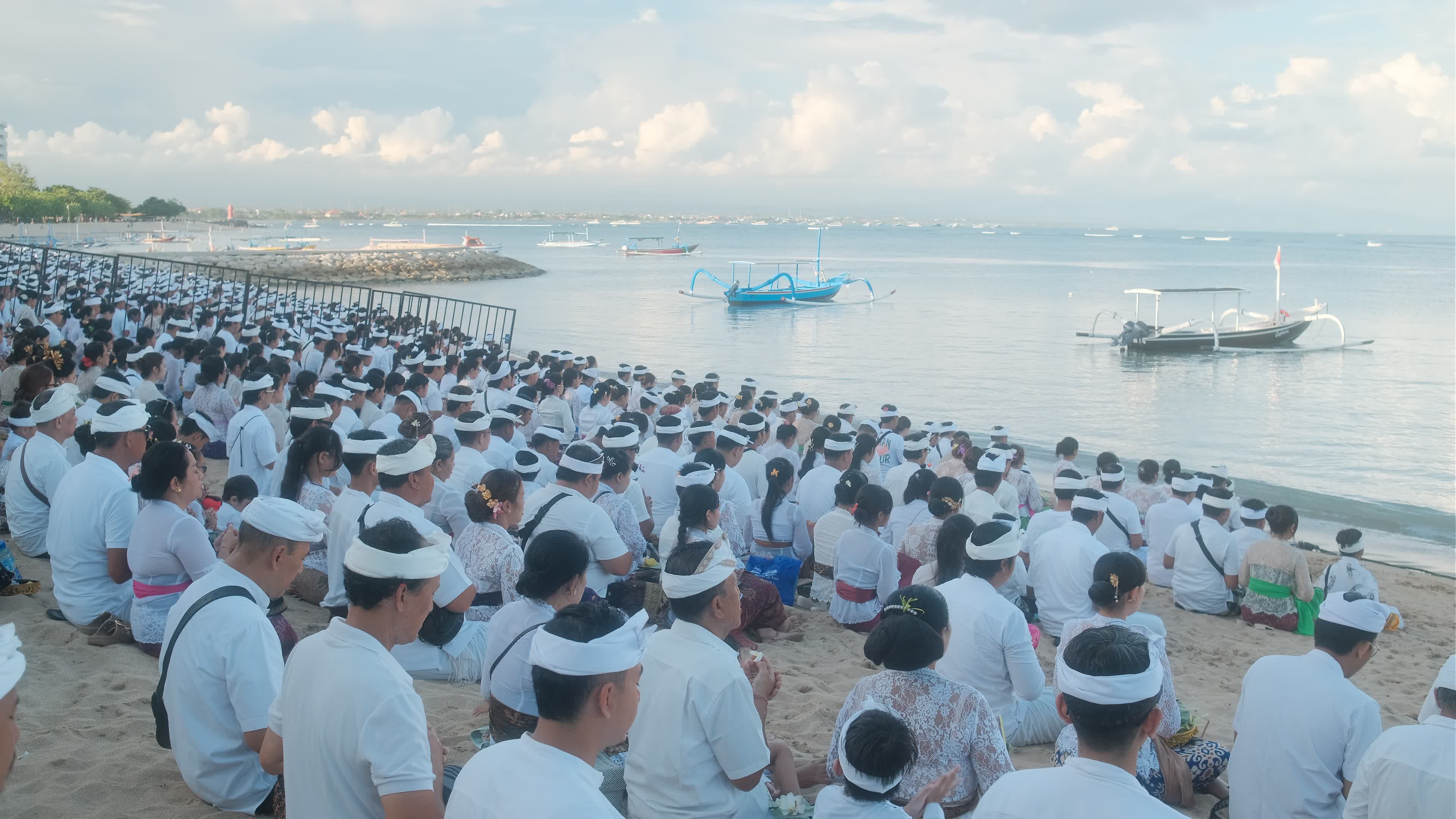 Melasti Ceremony Before Nyepi Day For Hindus On The Island Of Bali, Indonesia.