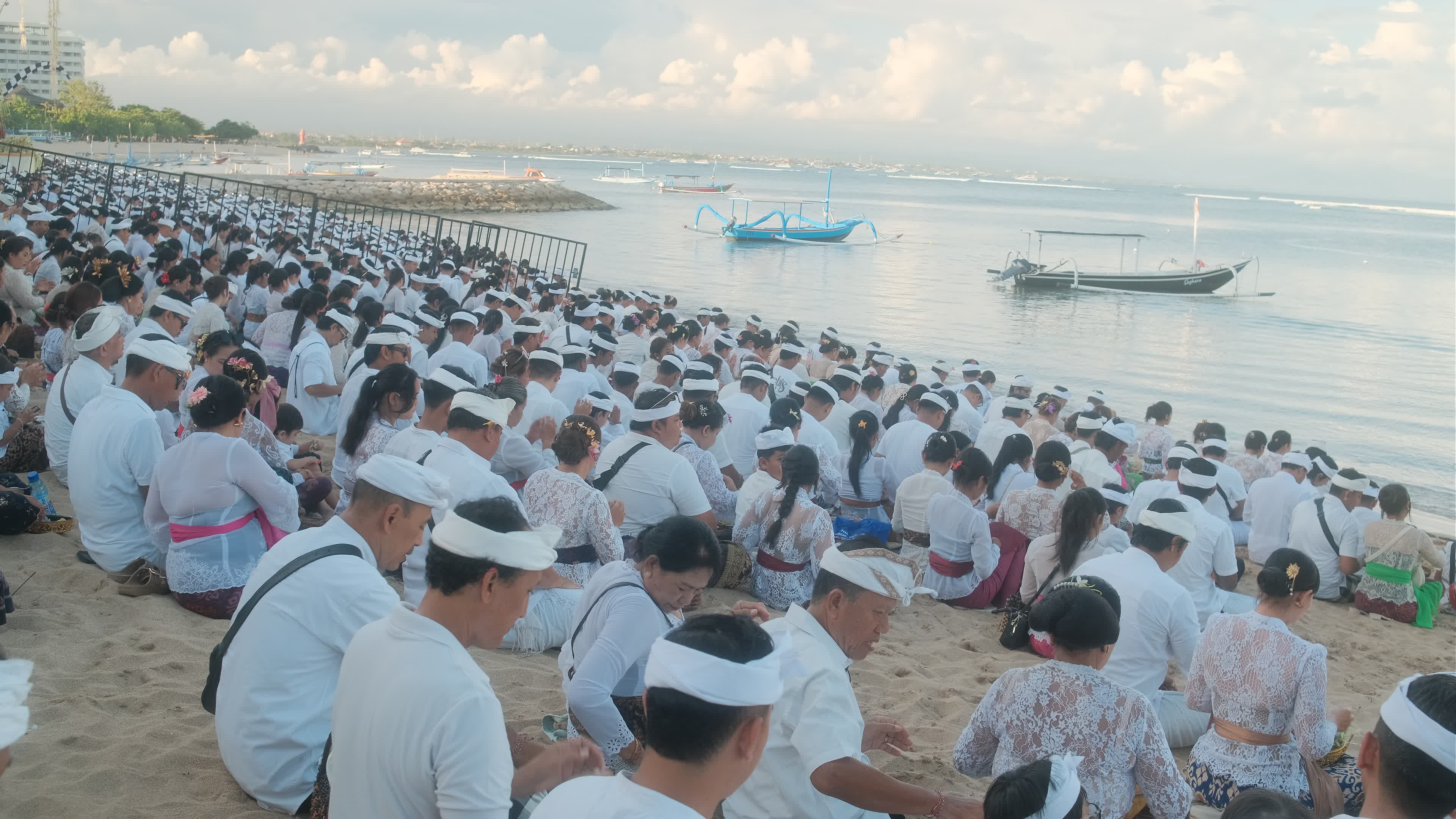 Melasti Ceremony Before Nyepi Day For Hindus On The Island Of Bali, Indonesia.