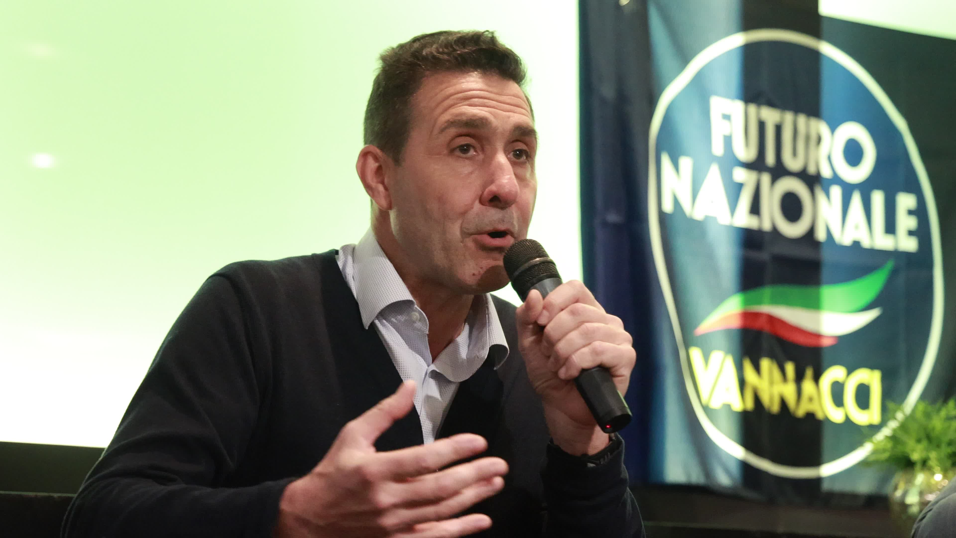 The press conference of Roberto Vannacci to announce the Futuro Nazionale party's participation in the 2027 municipal elections in Milan