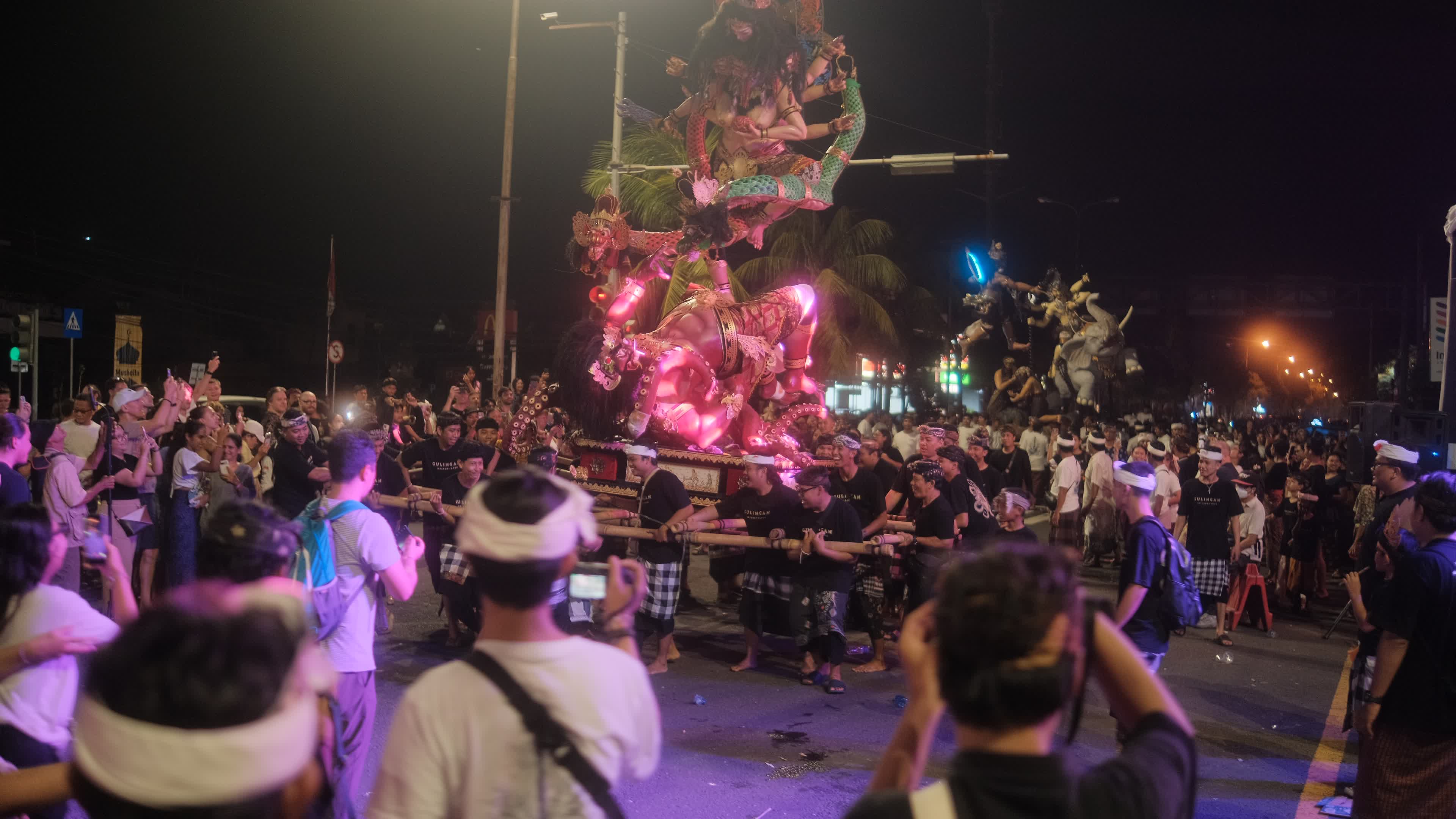The Ogoh-ogoh tradition, before Nyepi Day on the island of Bali, Indonesia.