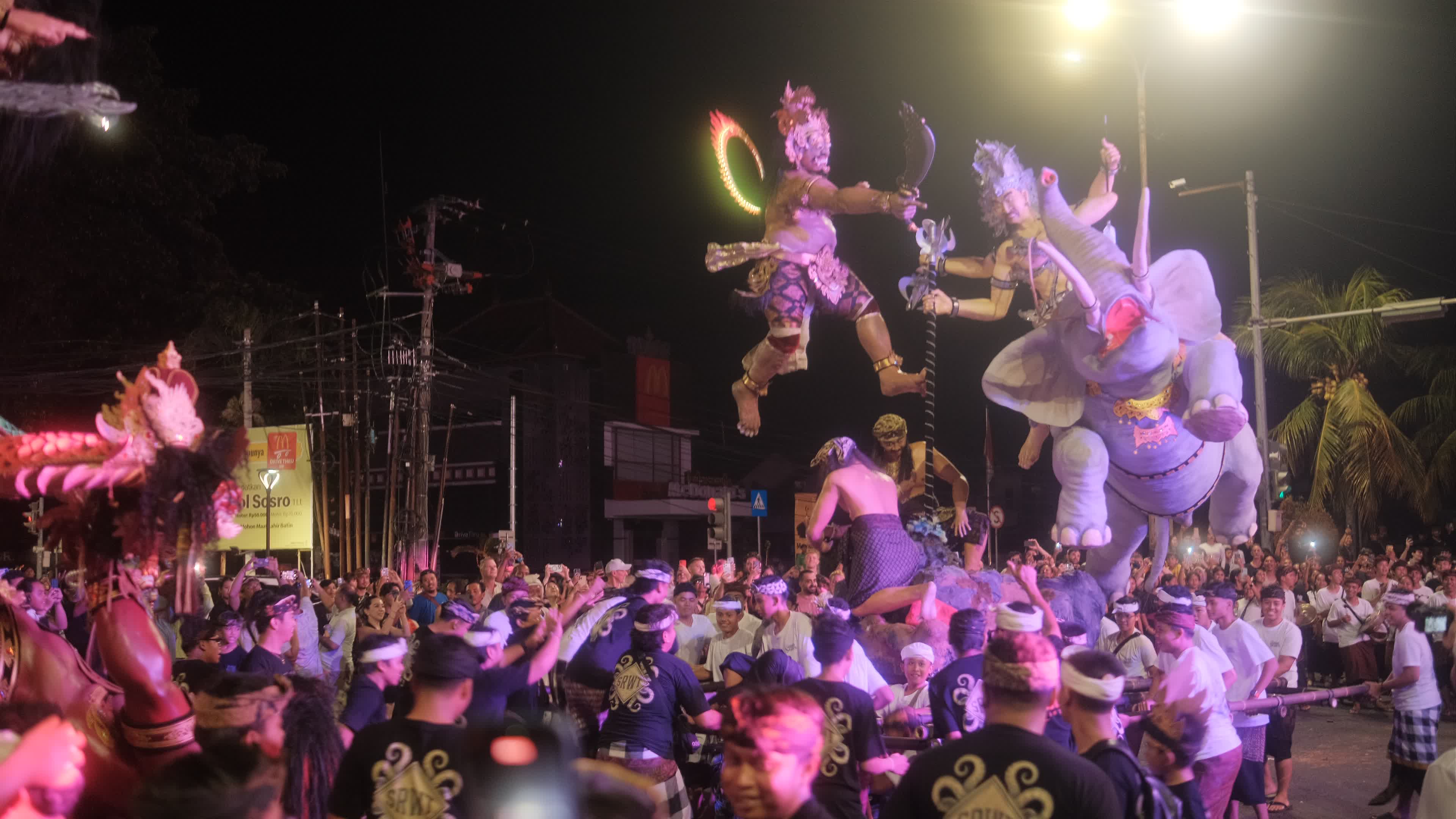 The Ogoh-ogoh tradition, before Nyepi Day on the island of Bali, Indonesia.