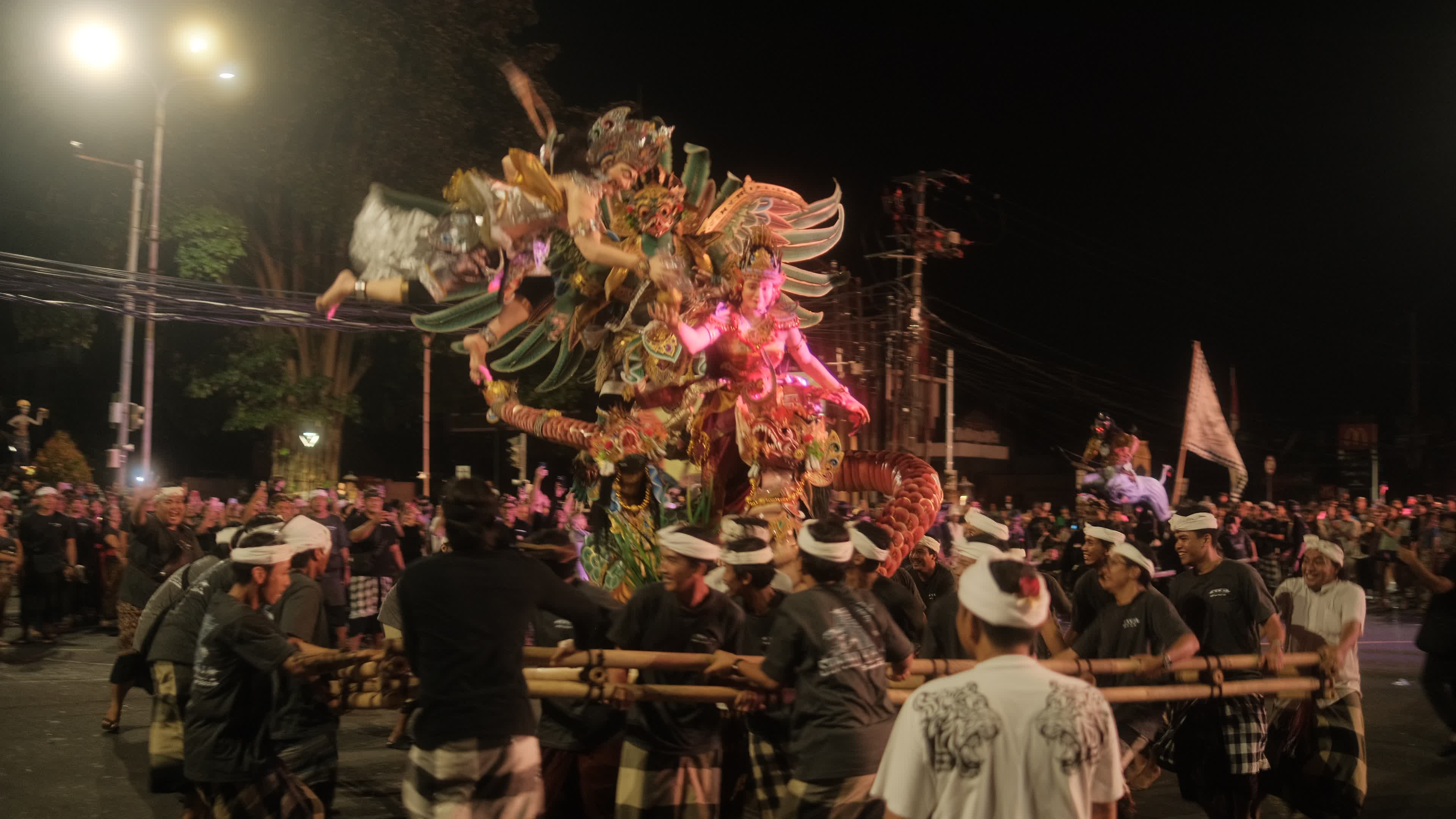 The Ogoh-ogoh tradition, before Nyepi Day on the island of Bali, Indonesia.