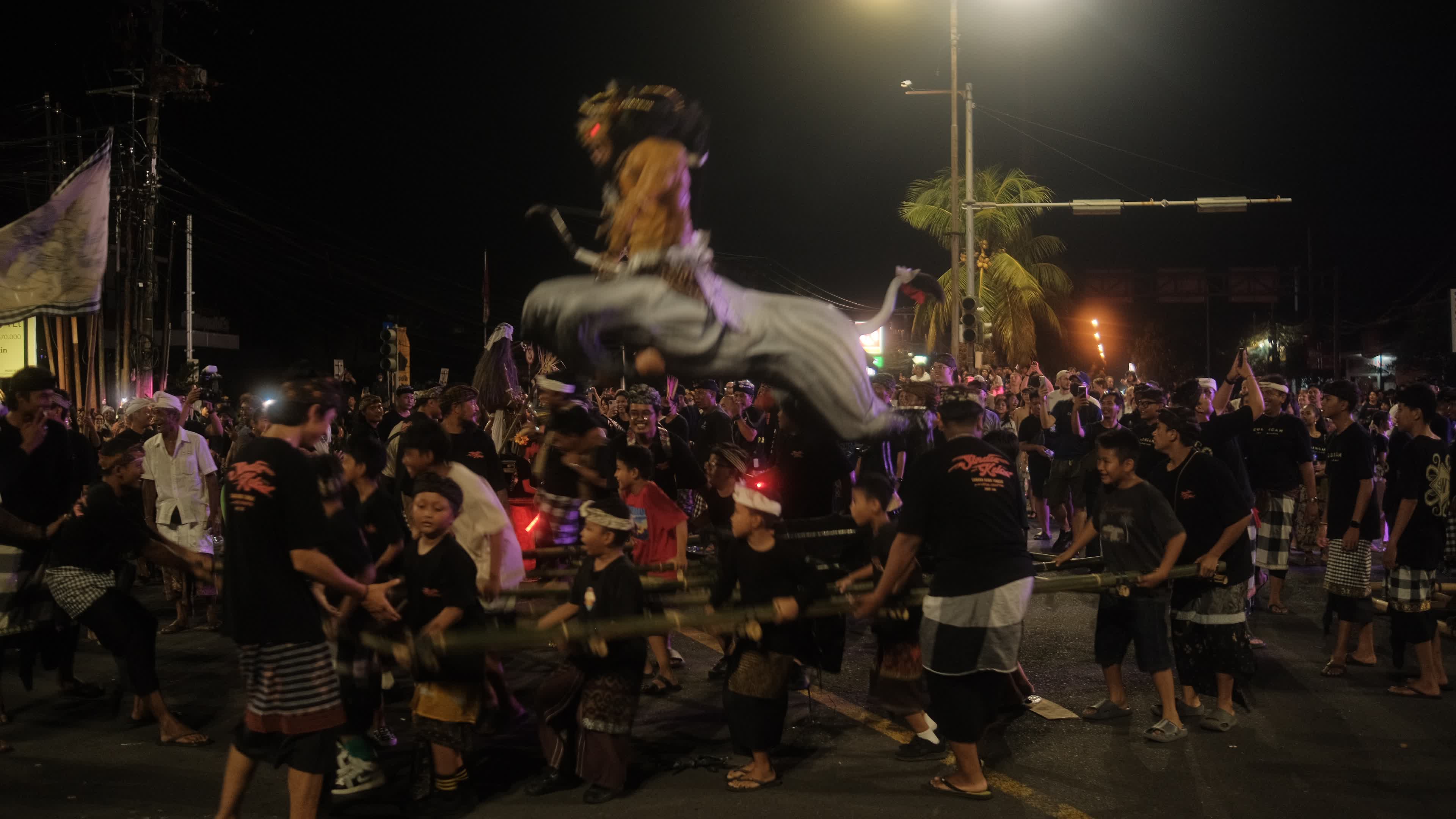 The Ogoh-ogoh tradition, before Nyepi Day on the island of Bali, Indonesia.