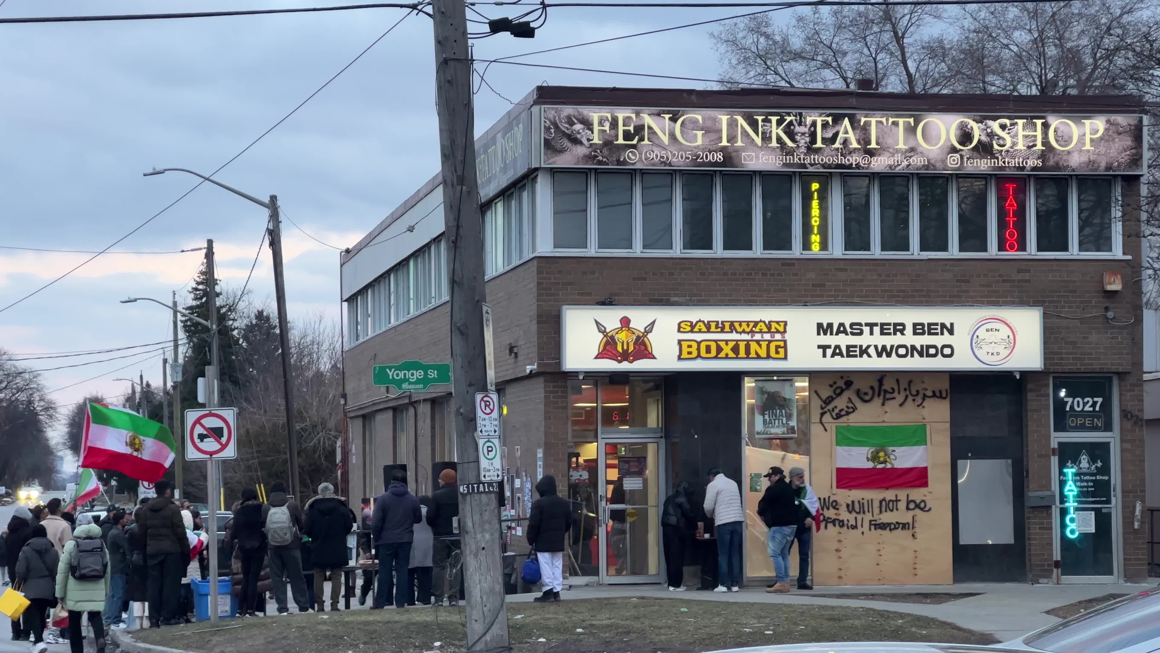 Iranians rally after Iranian-owned Toronto boxing gym targeted by gunfire