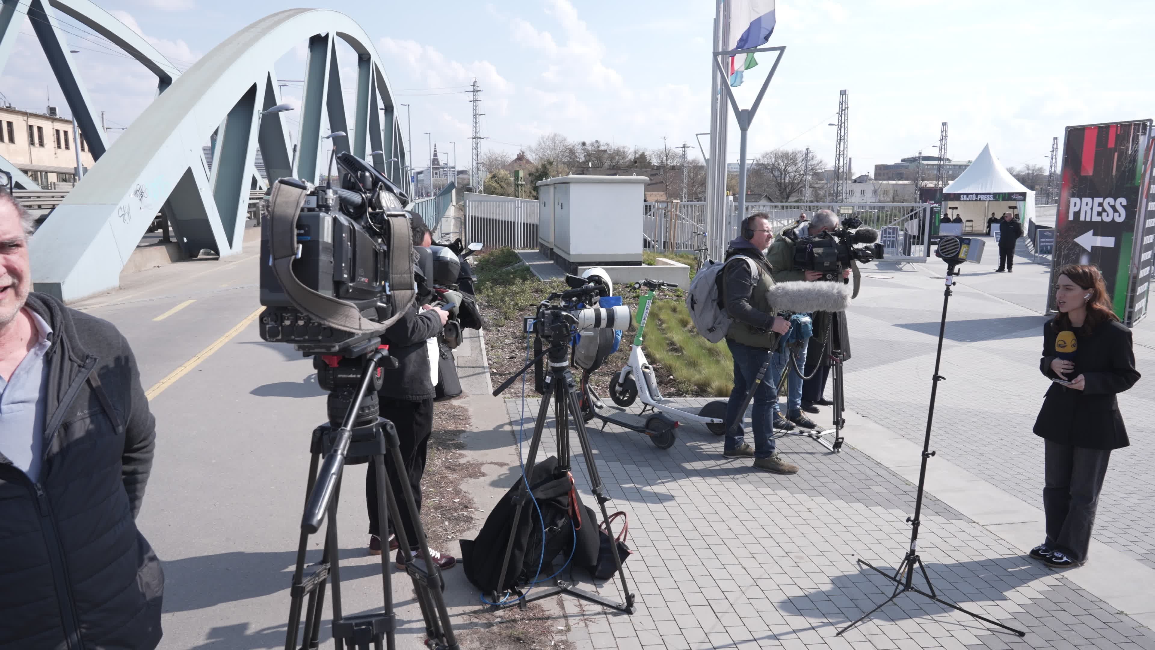 Attendees and VIPs arrive at CPAC in Budapest