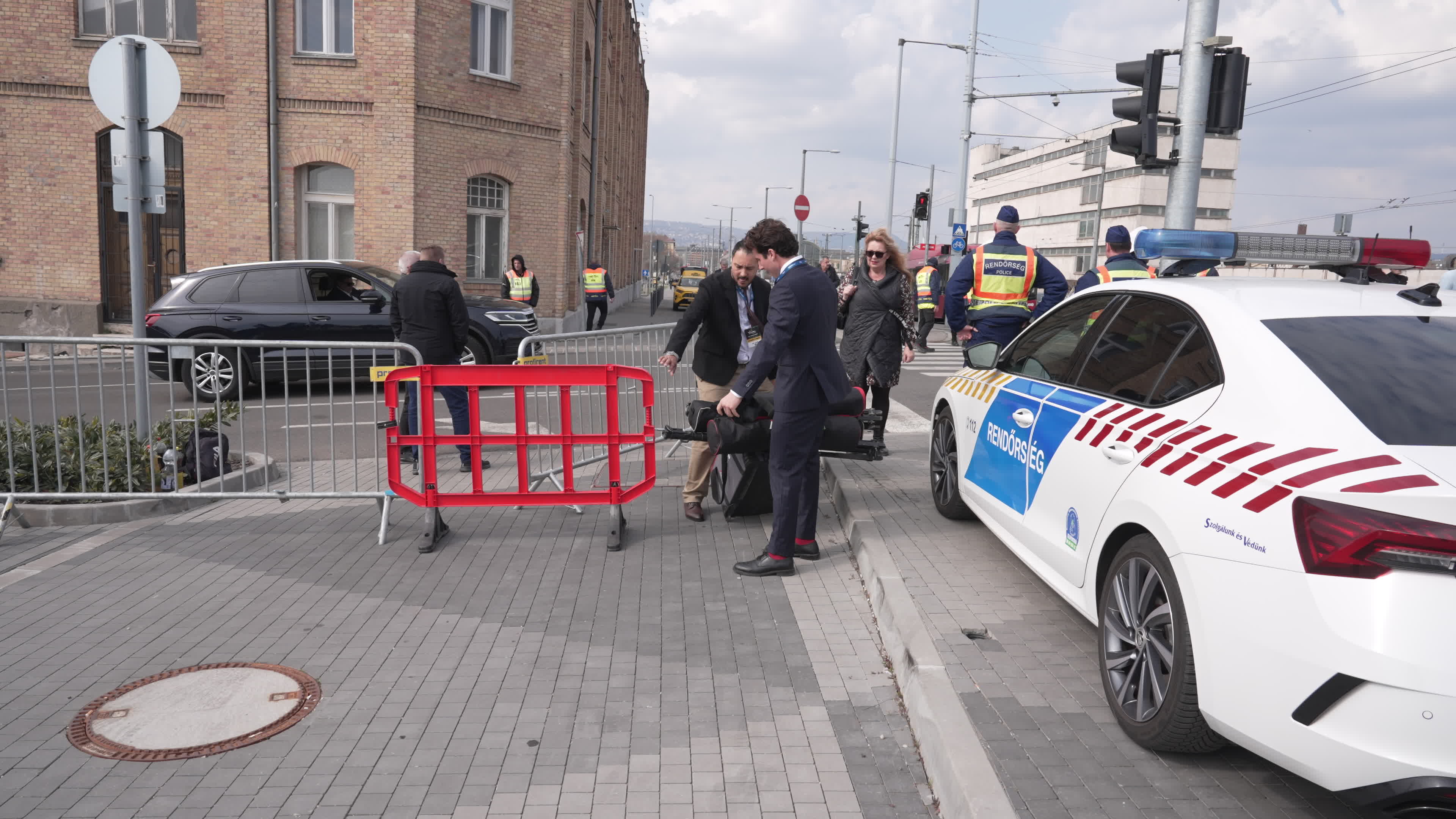 Attendees and VIPs arrive at CPAC in Budapest