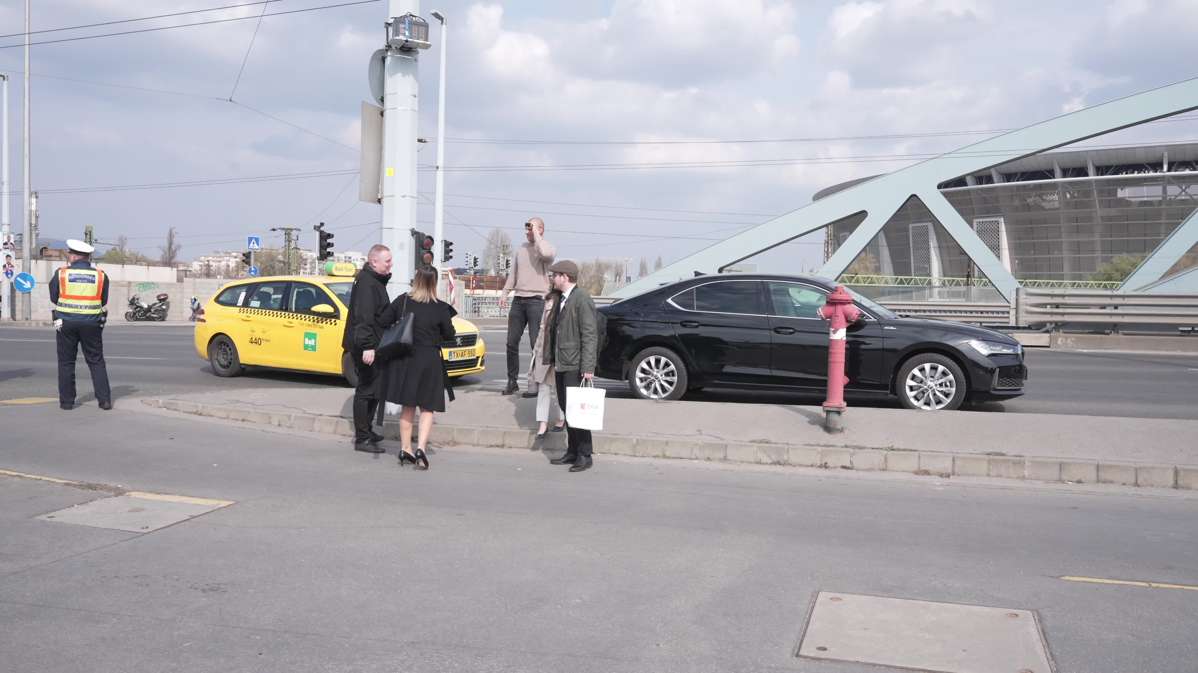 Attendees and VIPs arrive at CPAC in Budapest