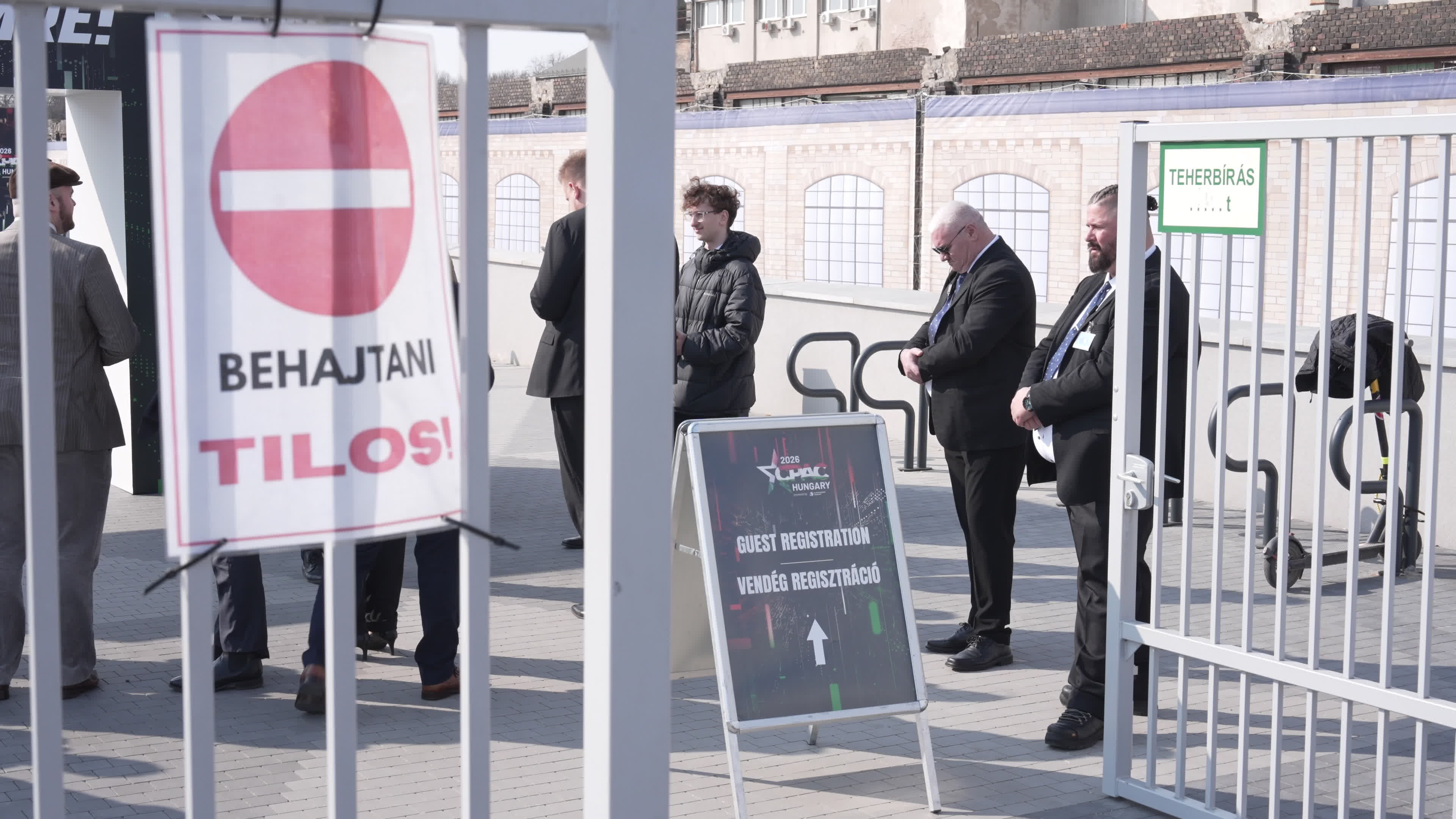 Attendees and VIPs arrive at CPAC in Budapest