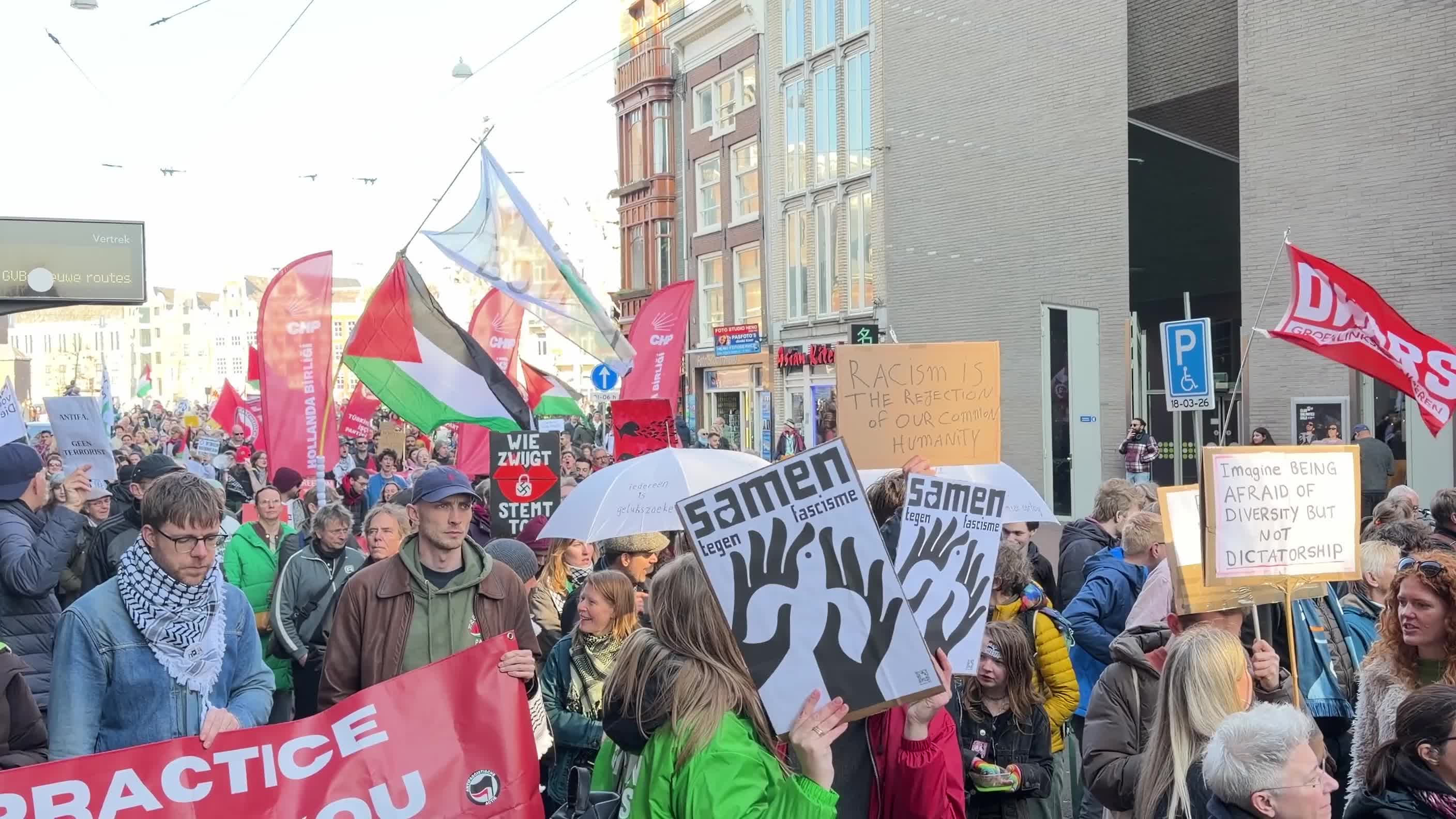 Large Demonstration in Amsterdam Marks International Day Against Racism and Islamophobia