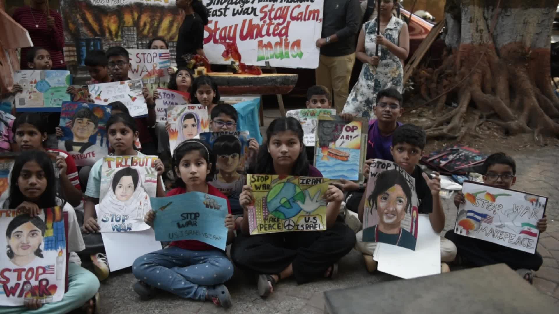 Peace Slogans Displayed In Mumbai