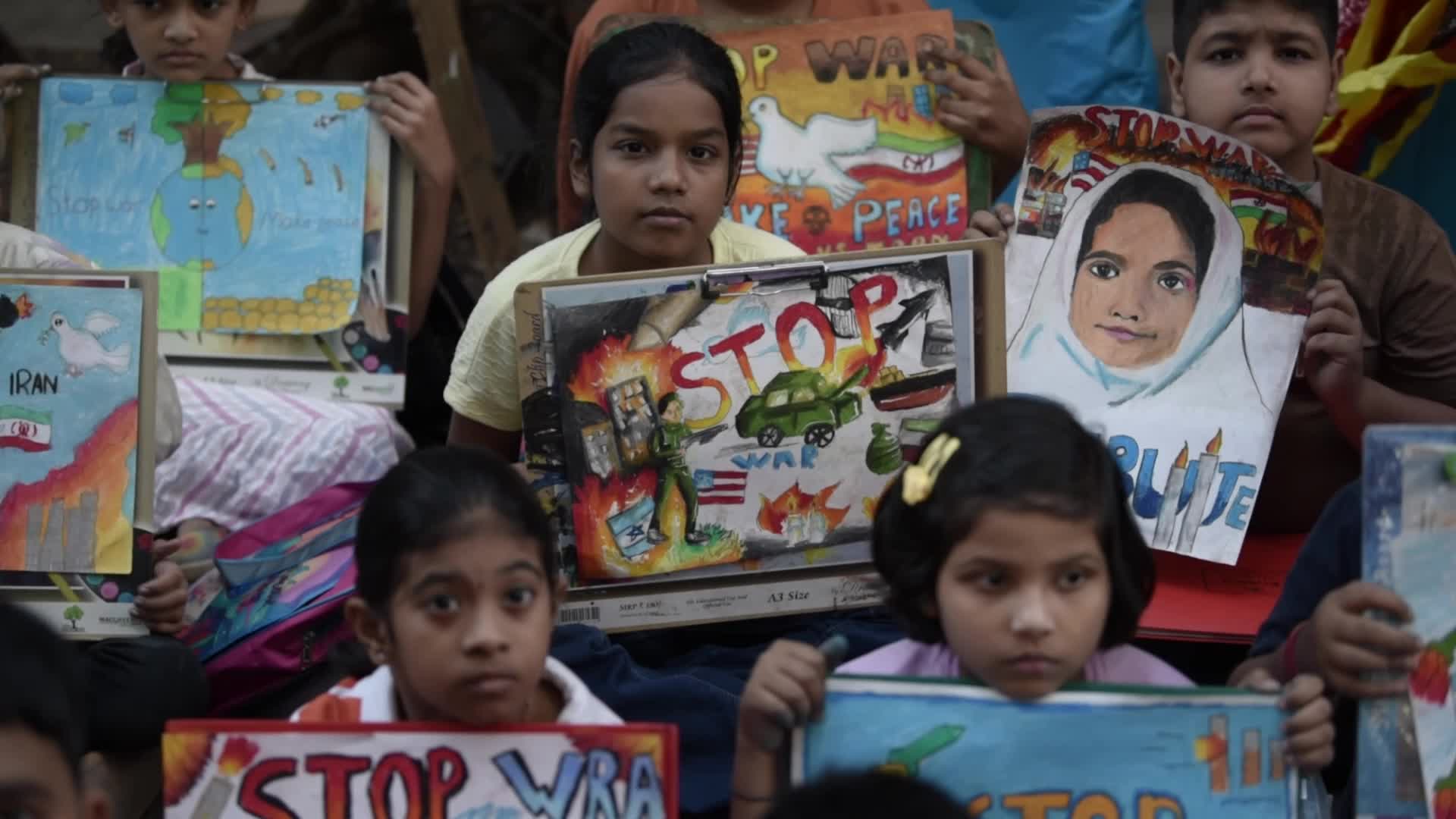 Peace Slogans Displayed In Mumbai