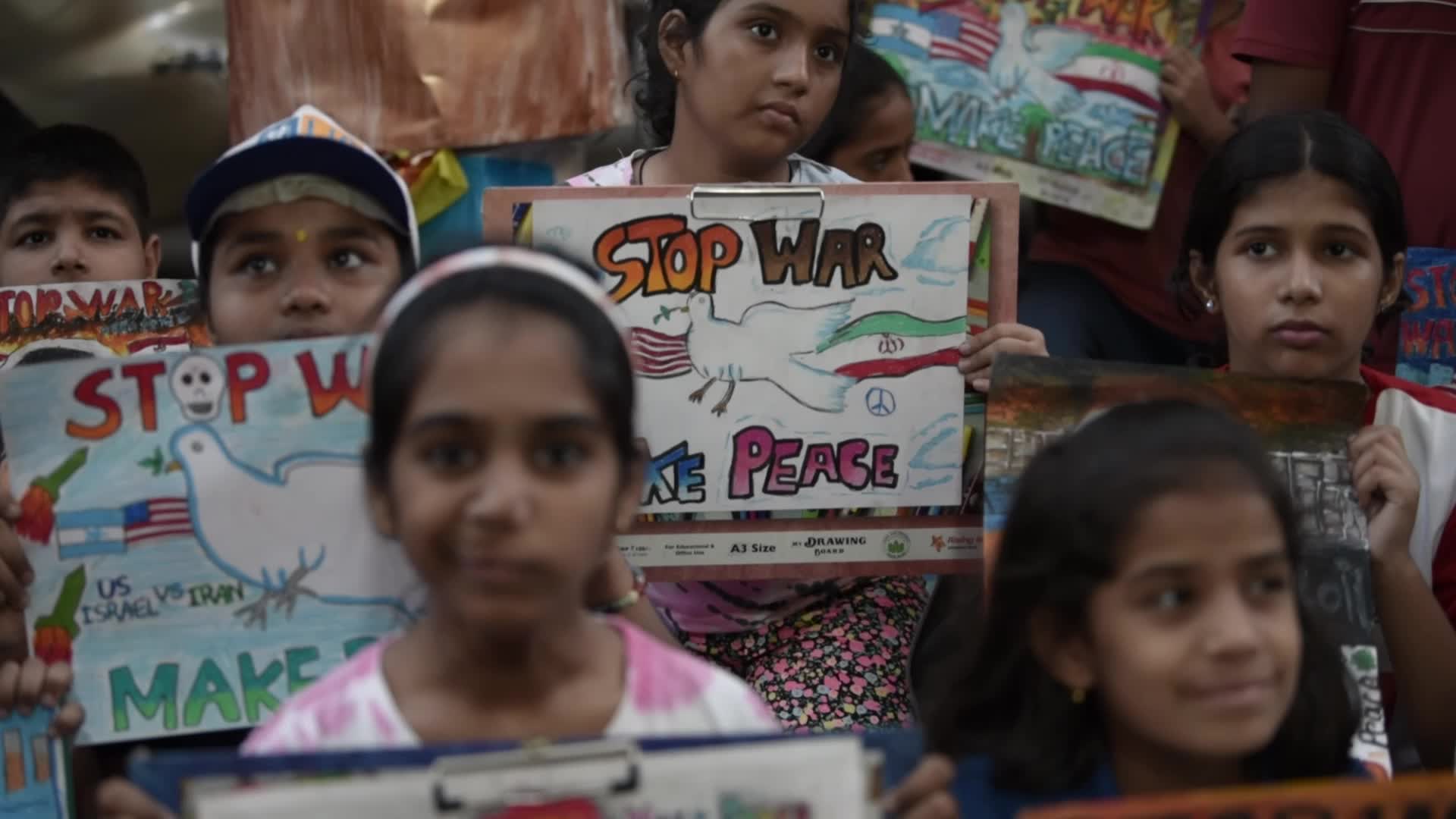 Peace Slogans Displayed In Mumbai