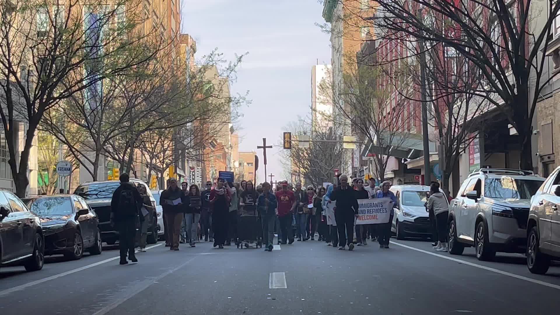 Catholic Organizations Hold Good Friday Anti-ICE March in Philadelphia