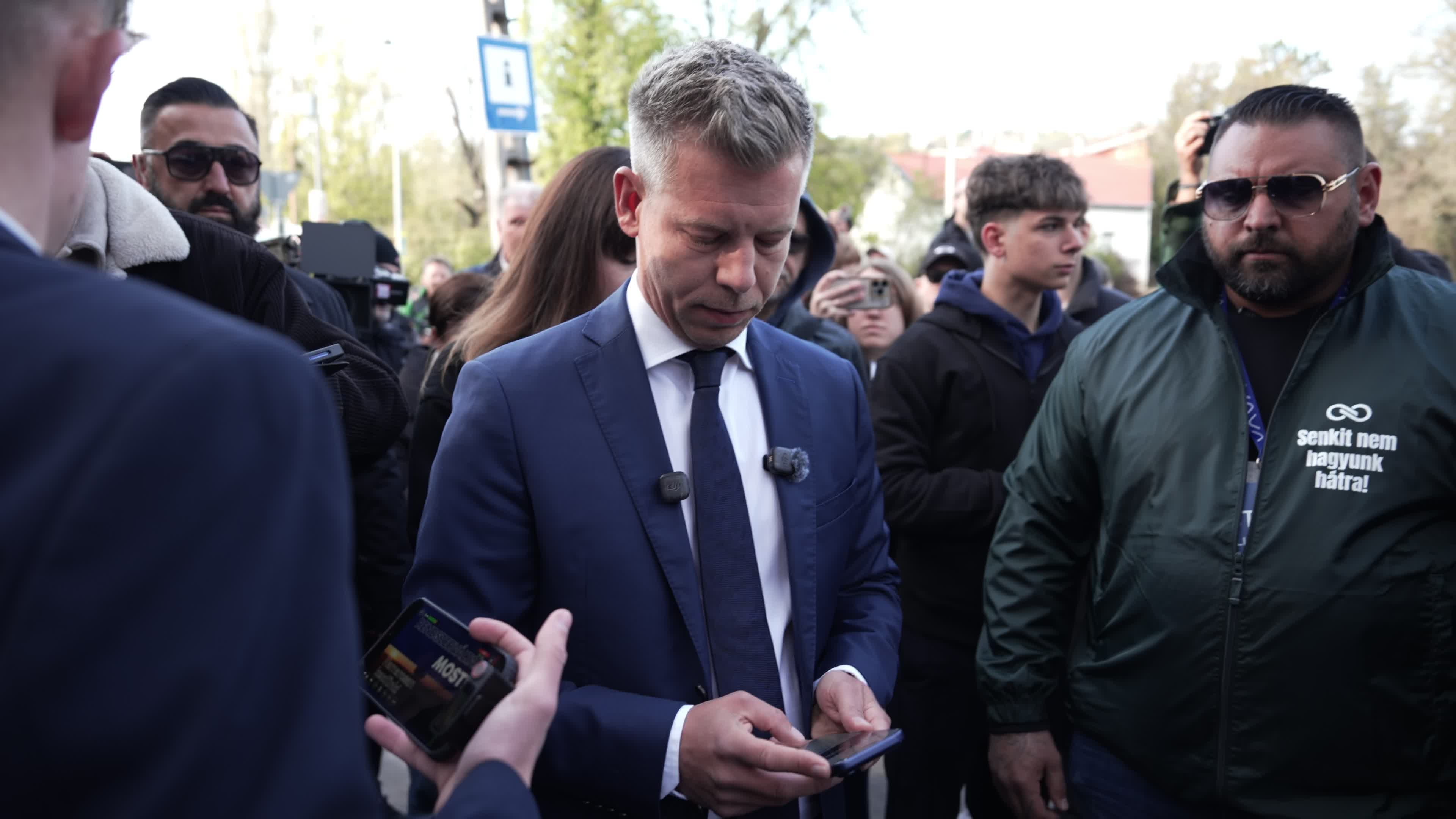 Opposition candidate Peter Magyar votes in Hungarian elections