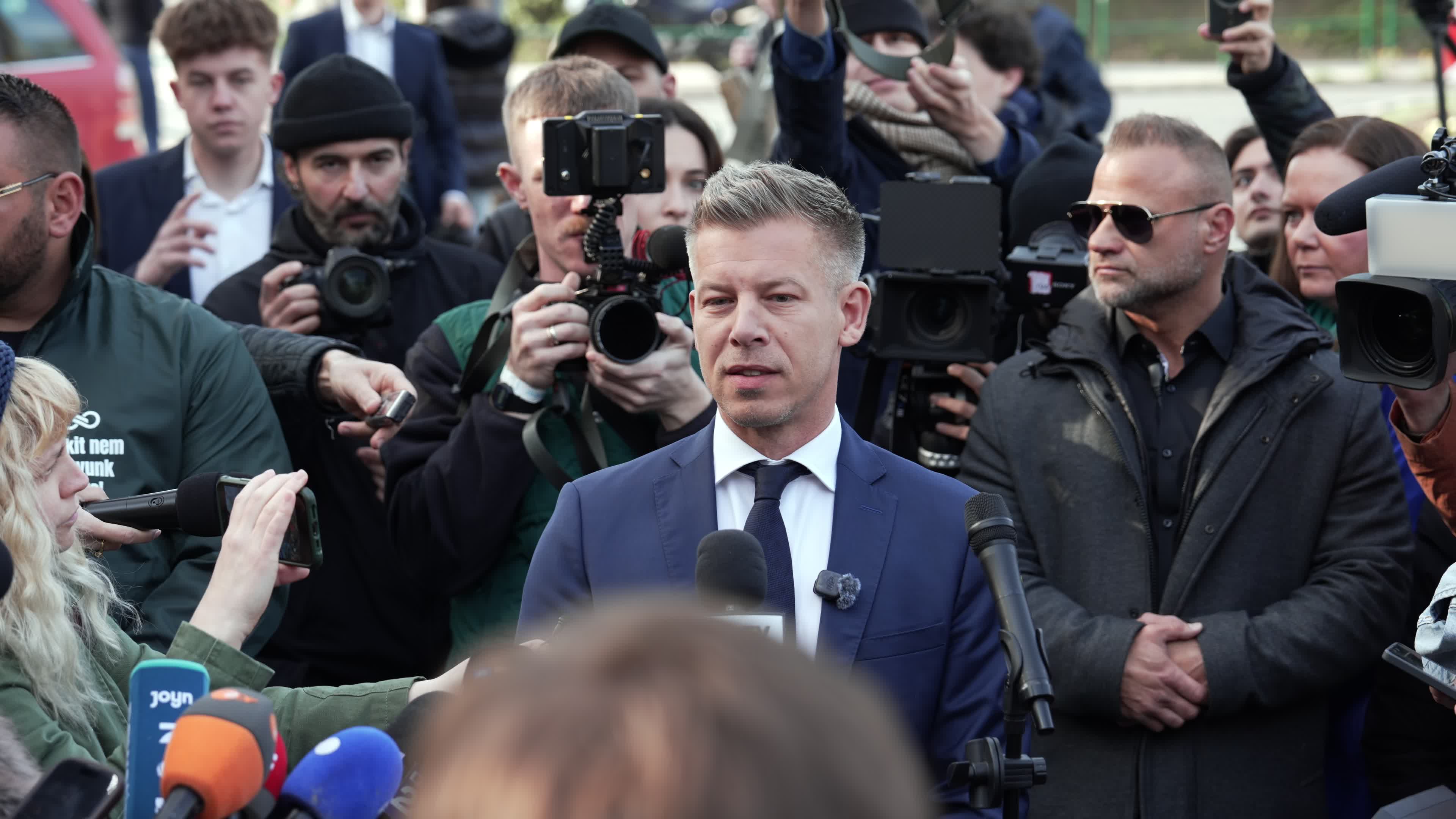 Opposition candidate Peter Magyar votes in Hungarian elections